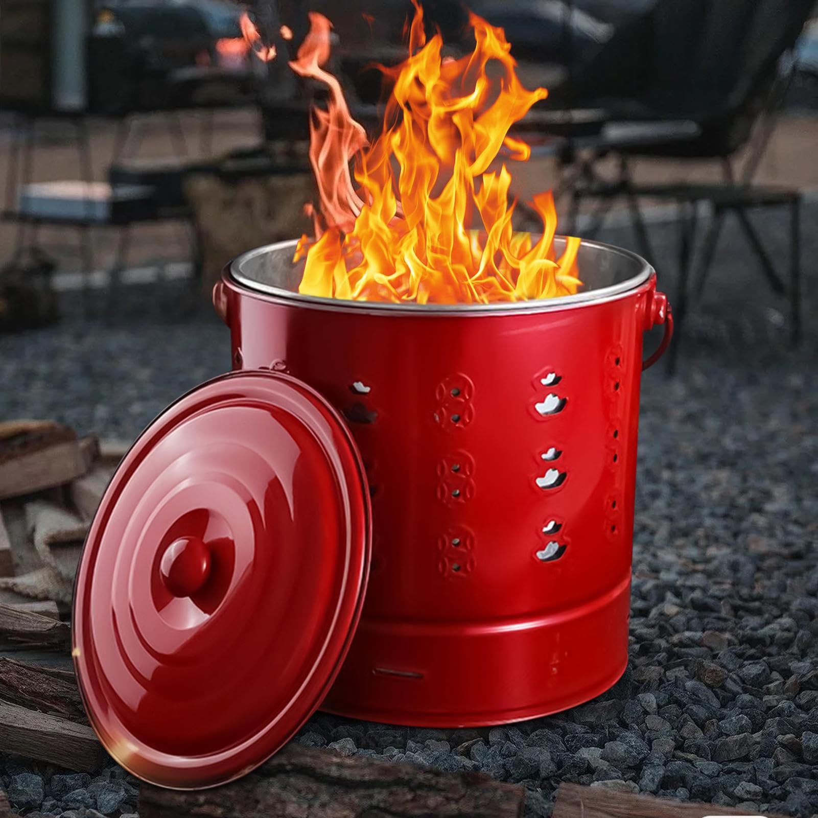 Quemador de Papel - Incinerador Metálico Con Jaula Para Barril,Recipiente Ignífugo para Acampada Granja Terraza Basura Fogata Jardín