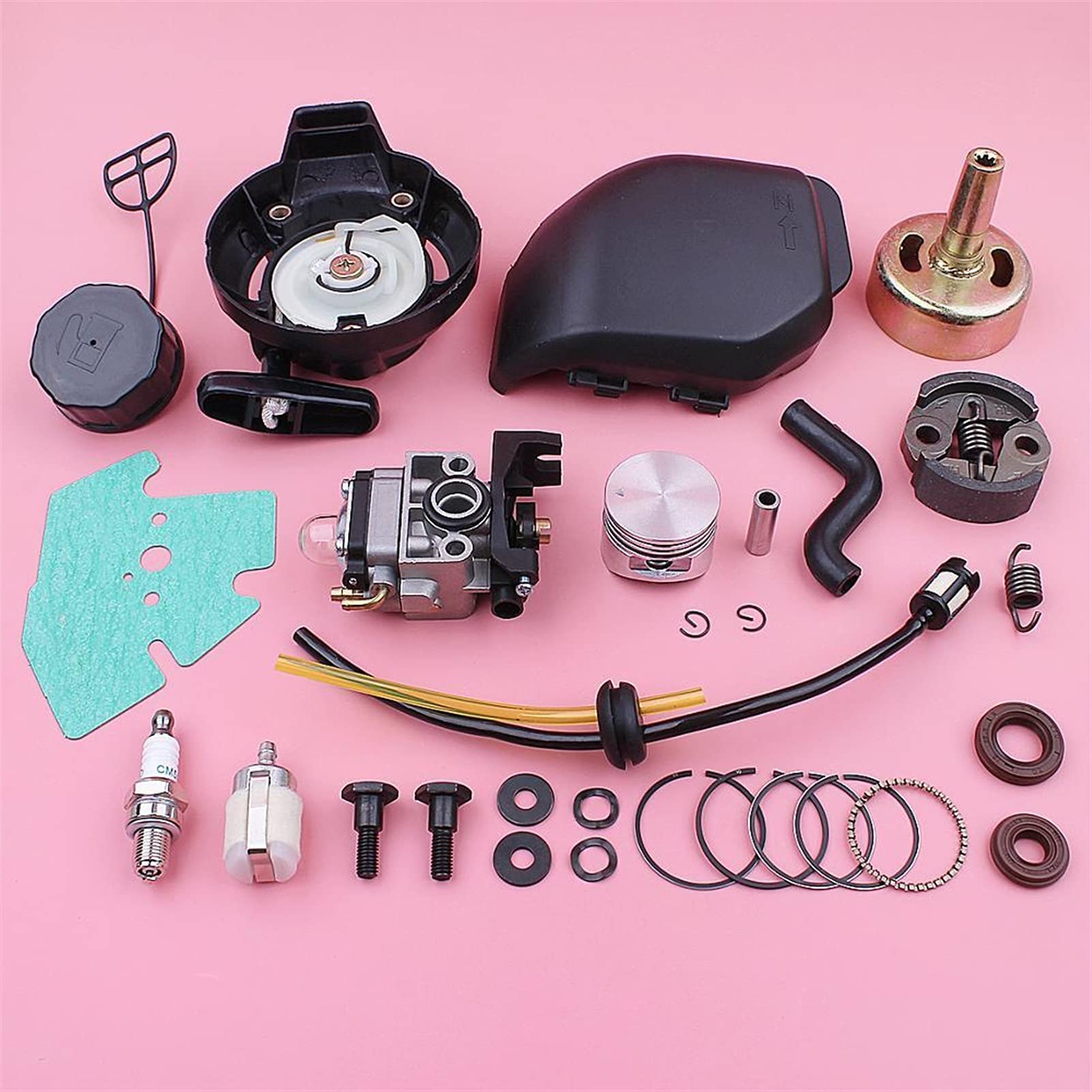 Kit de reparación de pistón de Tambor de Embrague, Cubierta de Filtro de Aire de Arranque de Retroceso de carburador, Pieza de Herramienta de Motor GX25 GX 25 35mm Arranque Manual del Motor