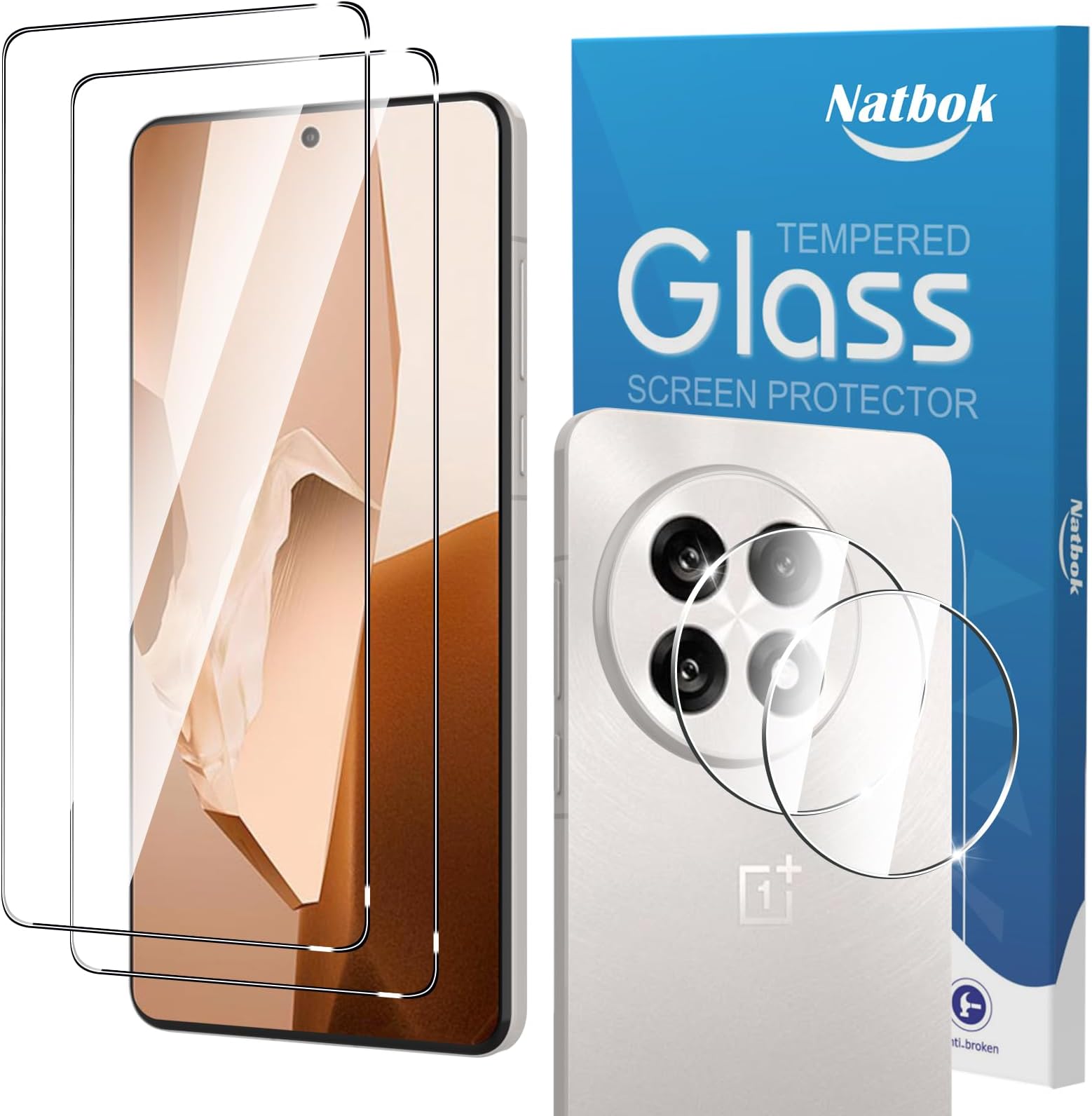 2+2 Pack 3D Tempered Glass for OnePlus 13R Screen Protector & Camera Lens Protector,9H Hardness,Full Coverage Ultra Resistant,Anti-Fingerprints,No Bubbles,HD-Clear Phone Film