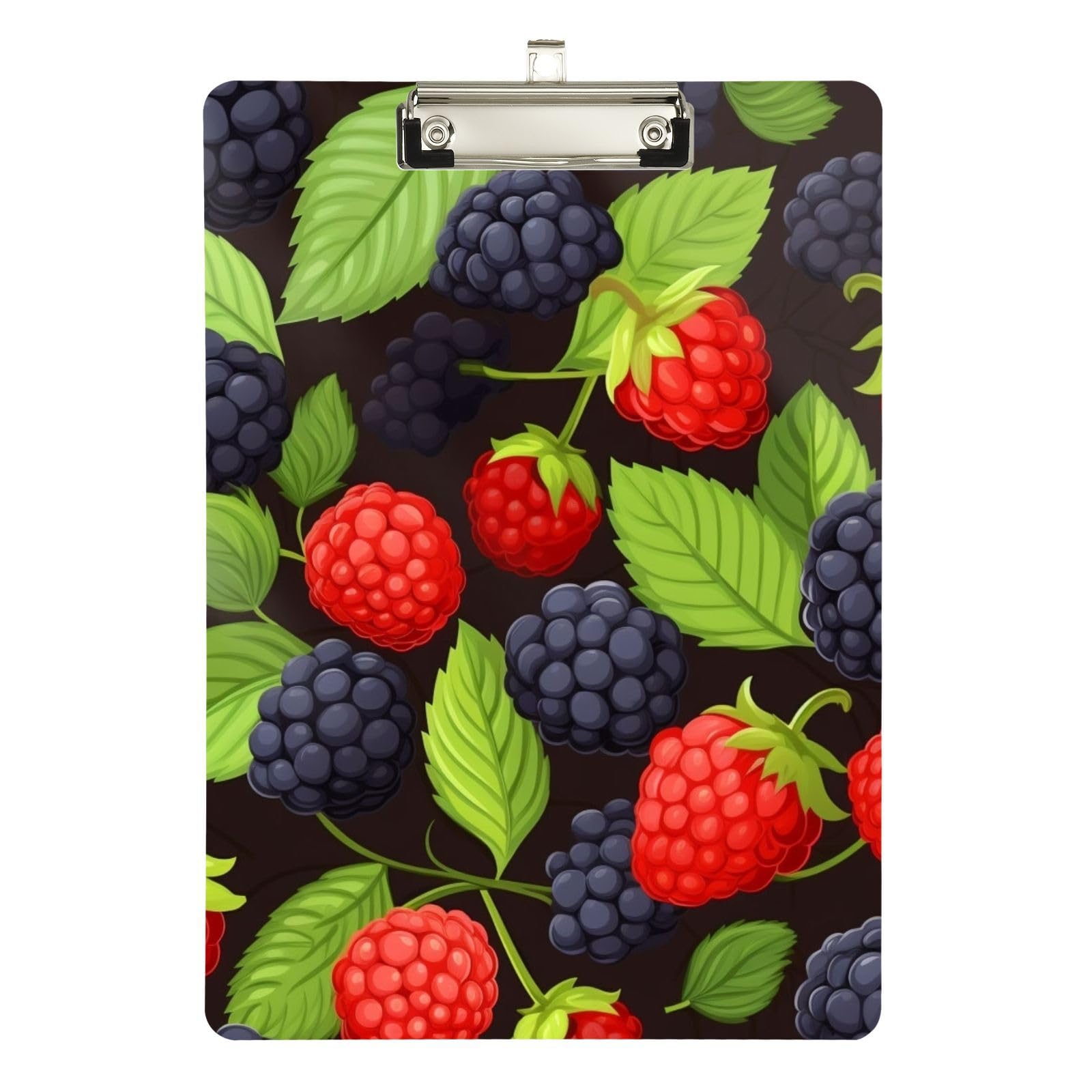 JIPONI Fruit Berry BlackBerry Clipboard, Clipboards with Low Profile Sliver Clip, A4 Letter Size Clip Board for Nurses Student Teacher Women, 12.5"x9"