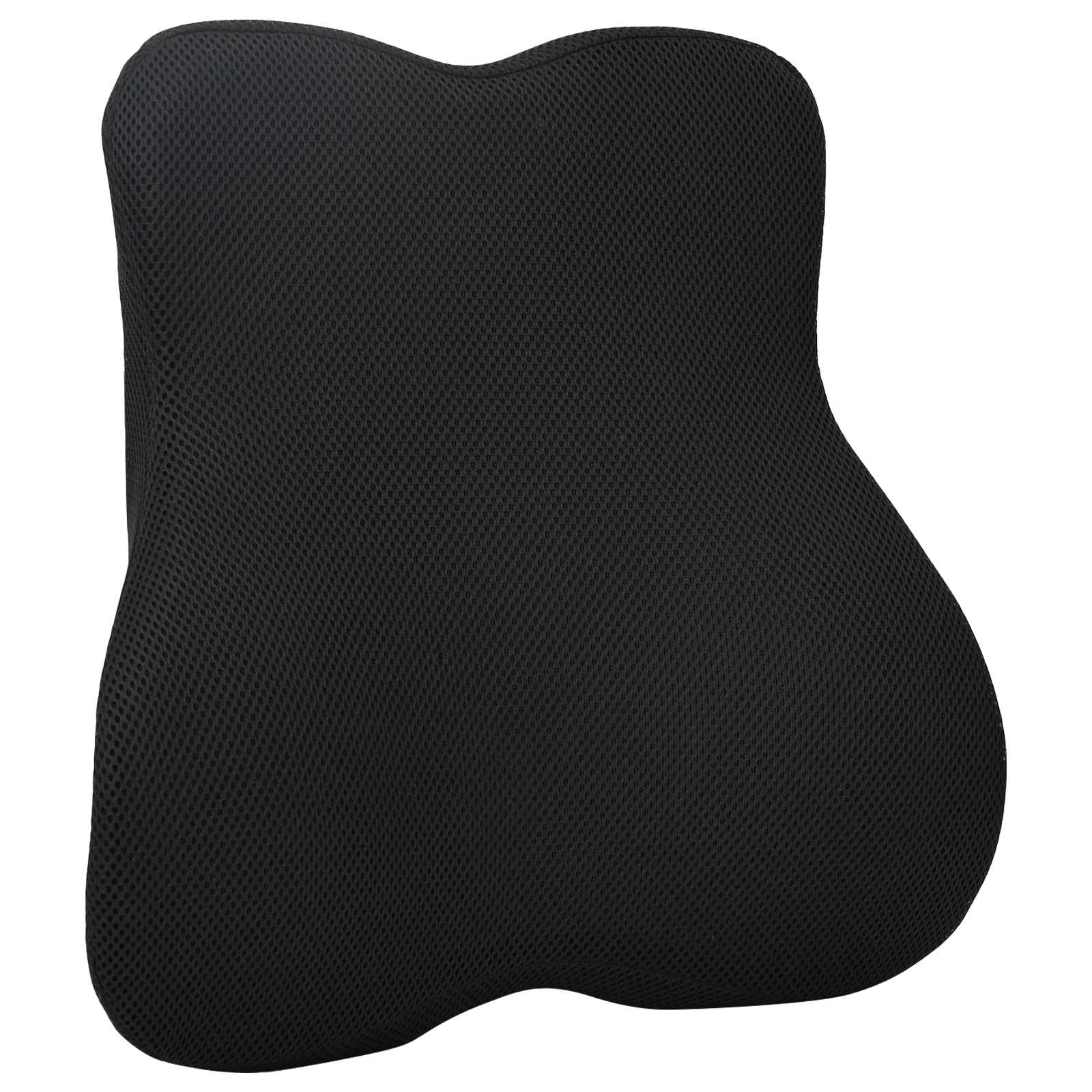 Cojín de respaldo negro de espuma viscoelástica, 40 x 40 x 11 cm, material de malla transpirable con funda extraíble para silla, sofá, cama, apoyo lumbar