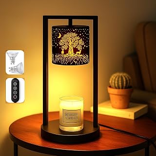Tree of Life Candle Warmer Lamp - Wax Melter with Timer, Dimmer, Auto Off, Tree of Life Decor for Jar Candles, Bohemian Home Gift for Living Room, Bedroom, Housewarming (2 Bulbs Included)