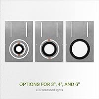 Vista 7 de ASD Placa de montaje para construcción nueva de 13 pulgadas con orificio redondo asimétrico - Soporte de luz tipo oblea de acero plano de 3/4/6