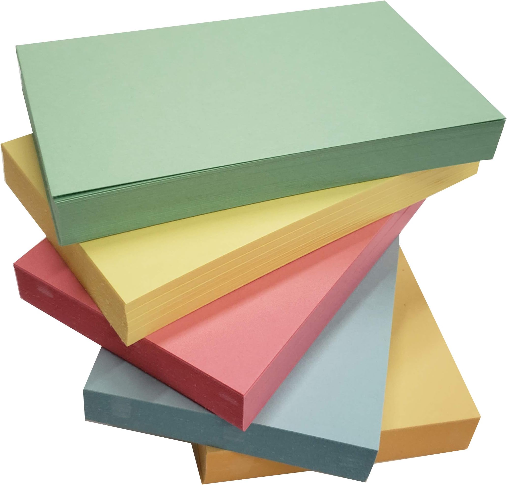 Debra Dale Designs 250 Blank Index Cards - 3" x 5" - 140# Heavy Index Card Stock - 5 Colors - 50 Cards Each Color