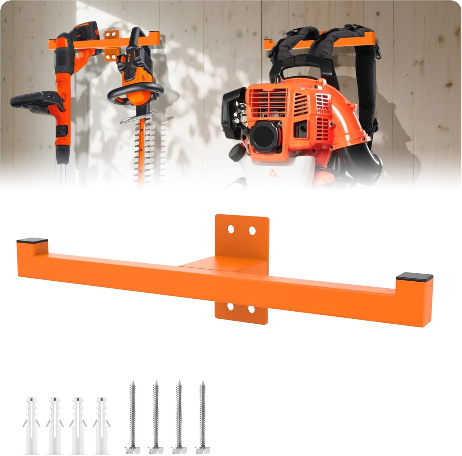 Backpack Blower Wall Mount, Leaf Blower Hanger Heavy Duty Garage Organizer Rack for Backpack Sprayer, Handheld Blower, Chainsaw (2 Pack)