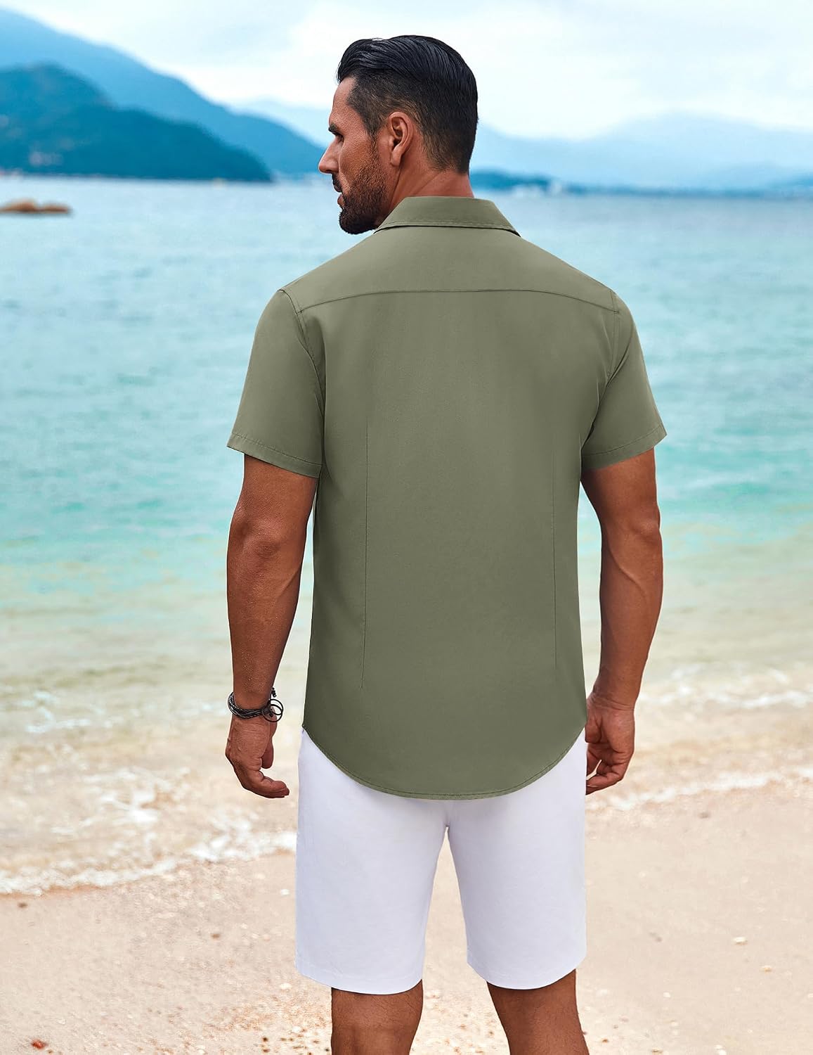 COOFANDY Mens Cuban Guayabera Shirt Short Sleeve Button Down Shirts Summer Beach Vacation Shirts