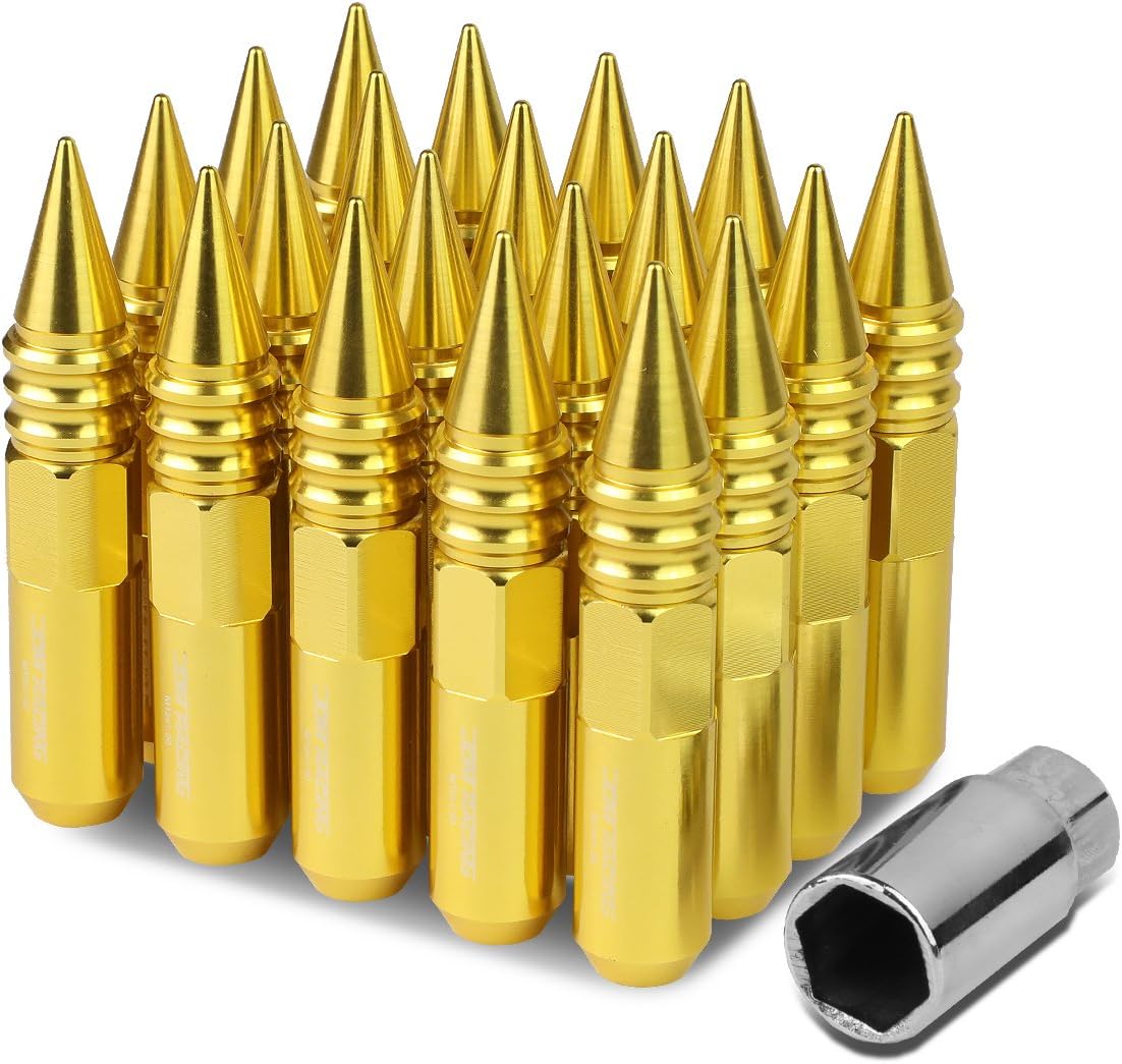 Auto Dynasty M12 x 1.5 Open/Closed End Design 20-Piece Anodized Aluminum Alloy Wheel Lug Nuts + Deep Drive Extension (Red)