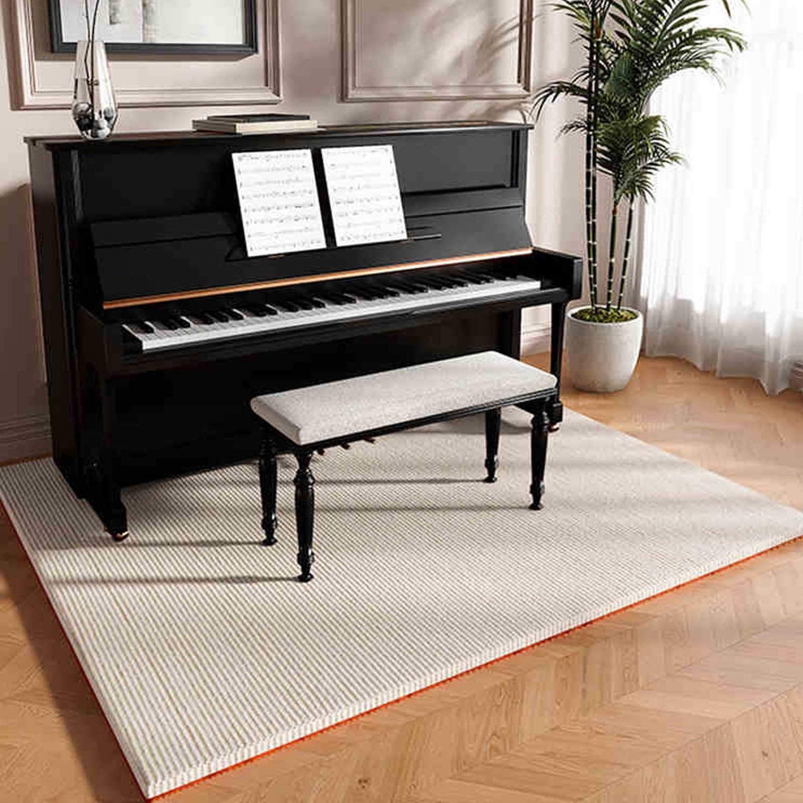 Schallschutzmatte Antidröhnmatte - Klavierteppich Rutschfester Matte für Trommeln und Klaviere - Schalldichte Teppich Verhindern, DASS Die Nachbarn Gestört Werden(White,160x180cm)