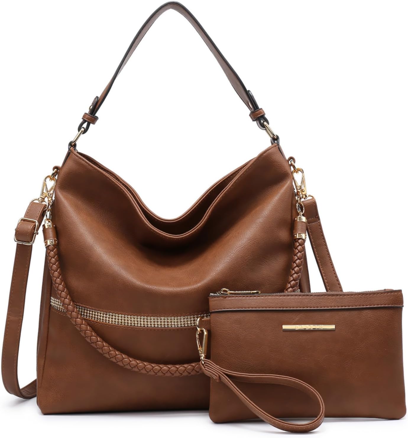 Dasein Hobo Handbags for Women Purses Vegan Leather Shoulder Bags Bucket Purse Large Tote Set with Long Strap | Purses, Large, with Long Strap