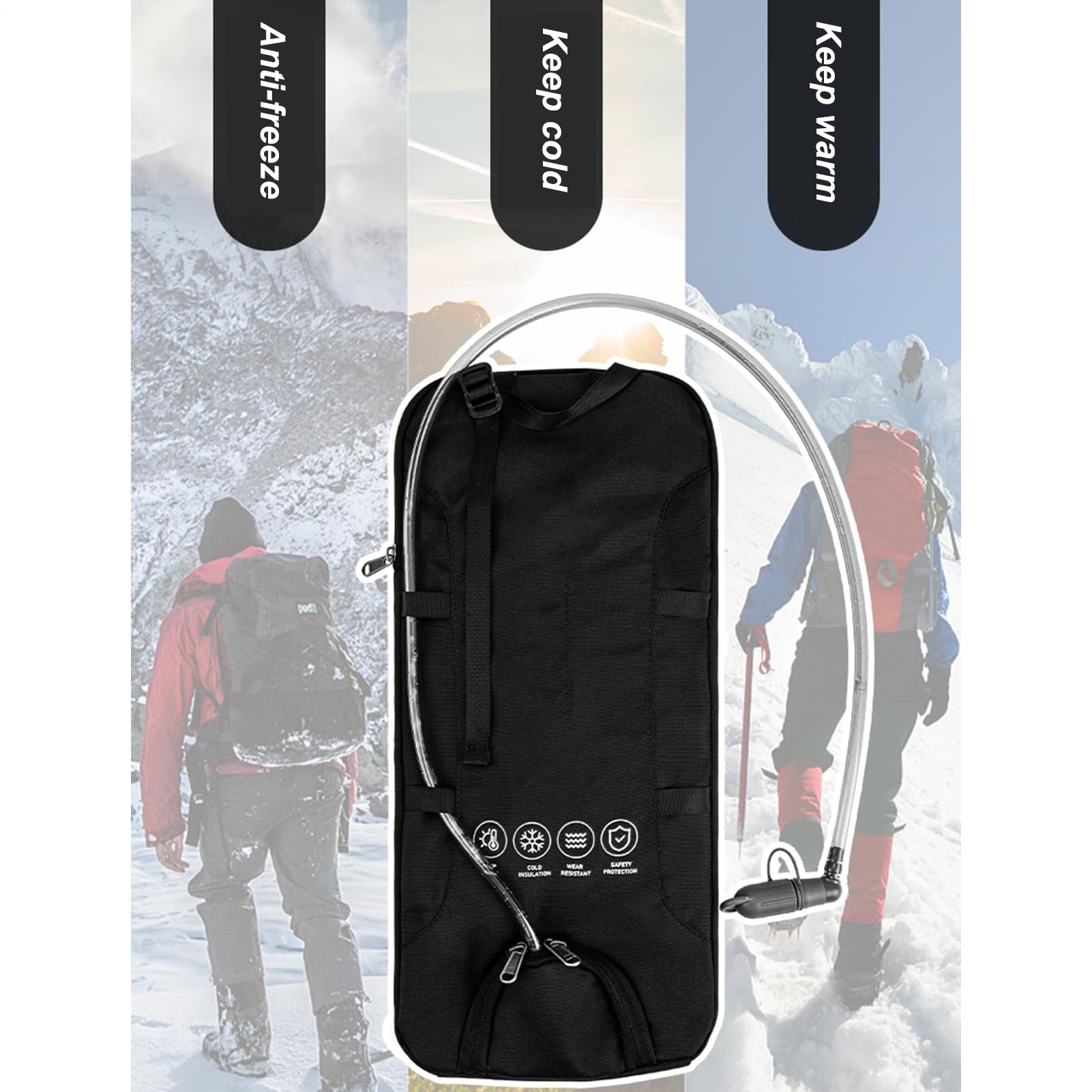 Housse Isotherme Pour Poche à Eau 2L-3L - Sac Isolant En Tissu Oxford 600D, Garde Les Boissons Froides Ou Chaudes - 2