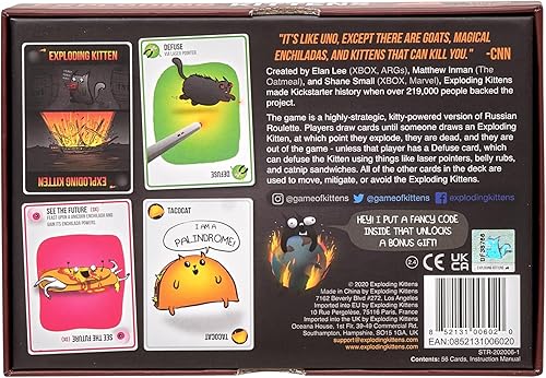 Miniatura 7 de Exploding Kittens Edición original – 2 – 5 jugadores – A partir de 7 años – 15 minutos para jugar – Juego de cartas de alto riesgo – Juego de