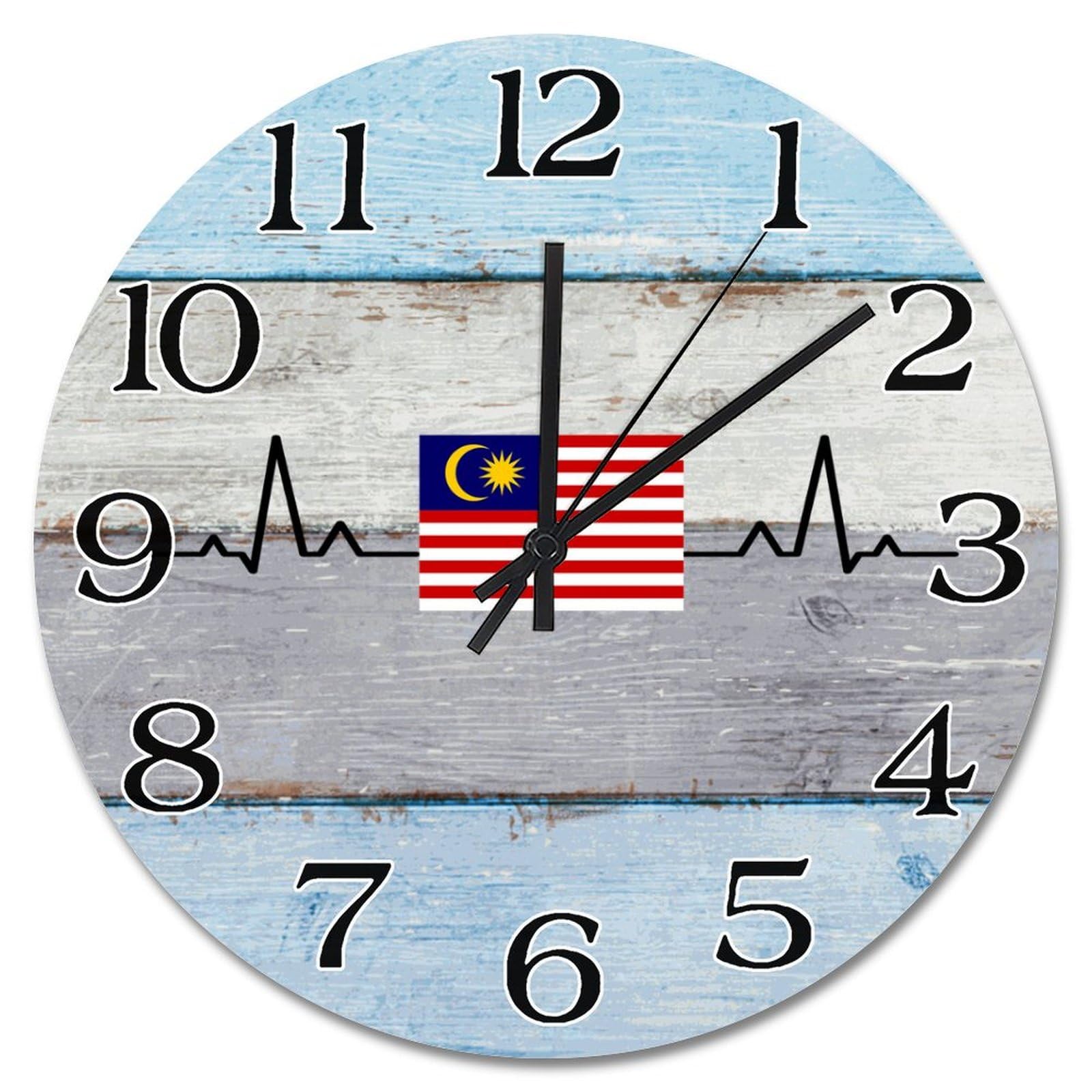 Horloge murale Malaisie décoration murale chambre à piles