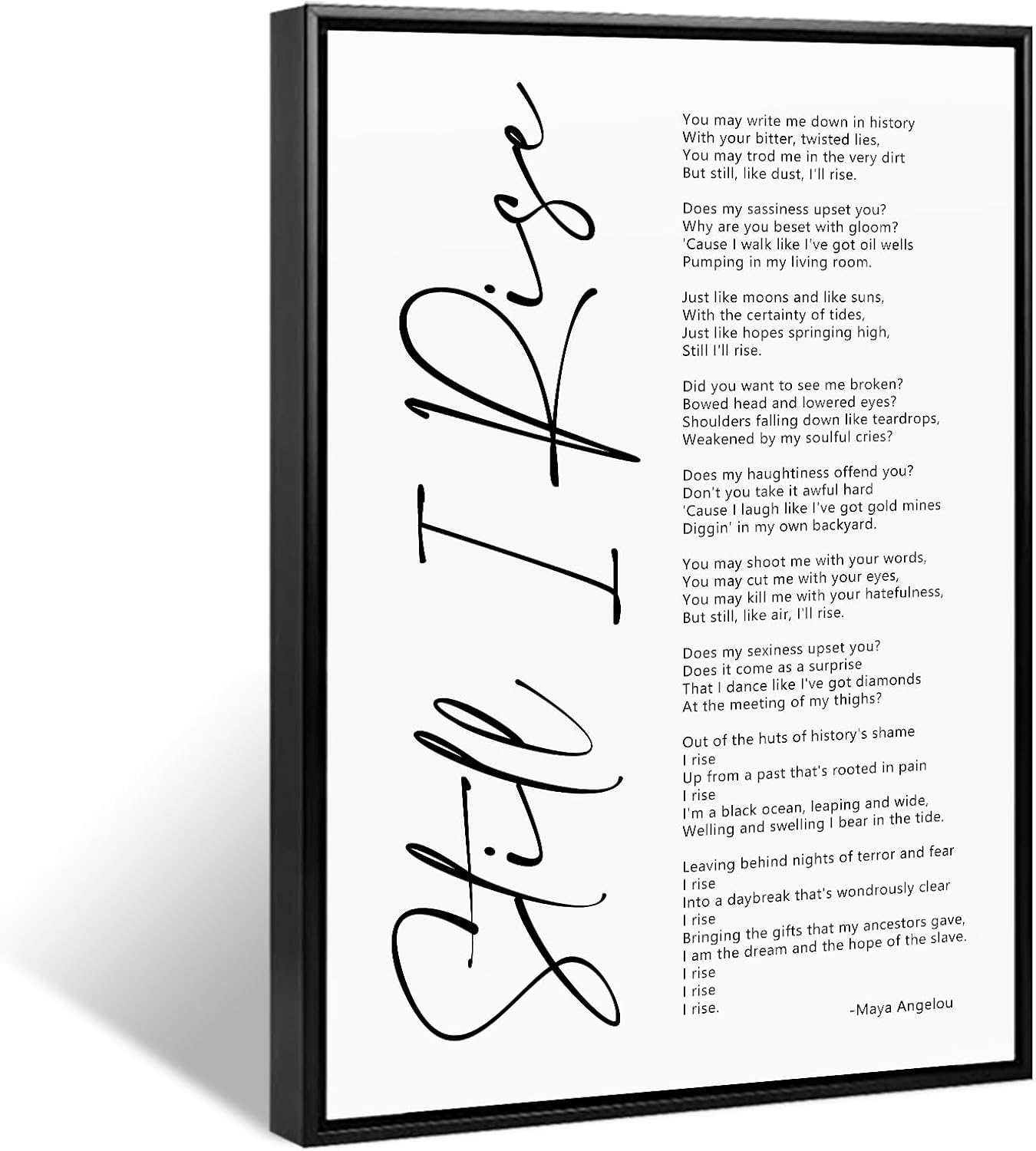 Maya Angelou Quotes Wall Art Canvas Still i Rise Wall Art