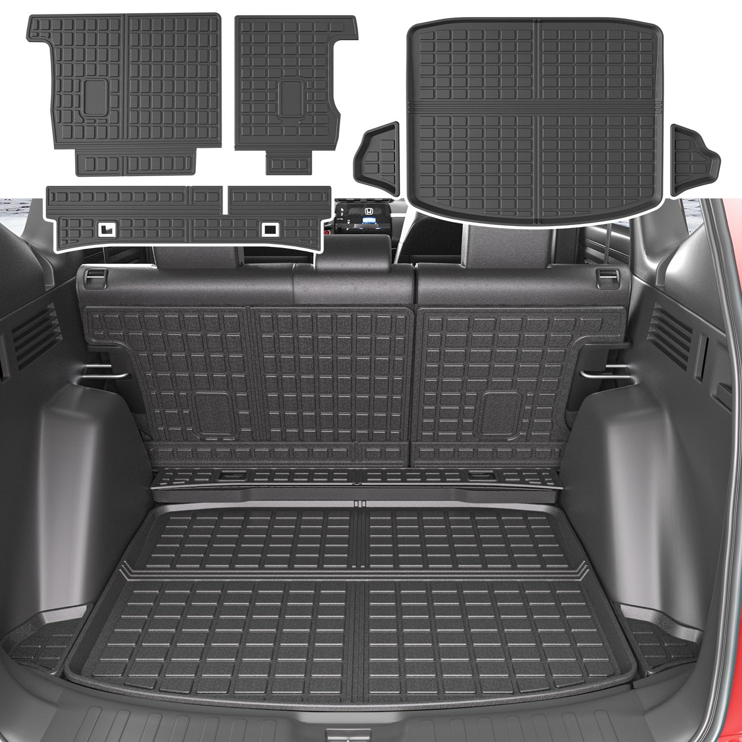 Cargo Liner Backrest Mat Compatible with 2017-2022 Honda CRV Rear Cargo Mat Back Seat Protector Replacement for 2017-2021 2022 Honda CR-V Accessories(Rear Trunk Mat+Backrest Mat)