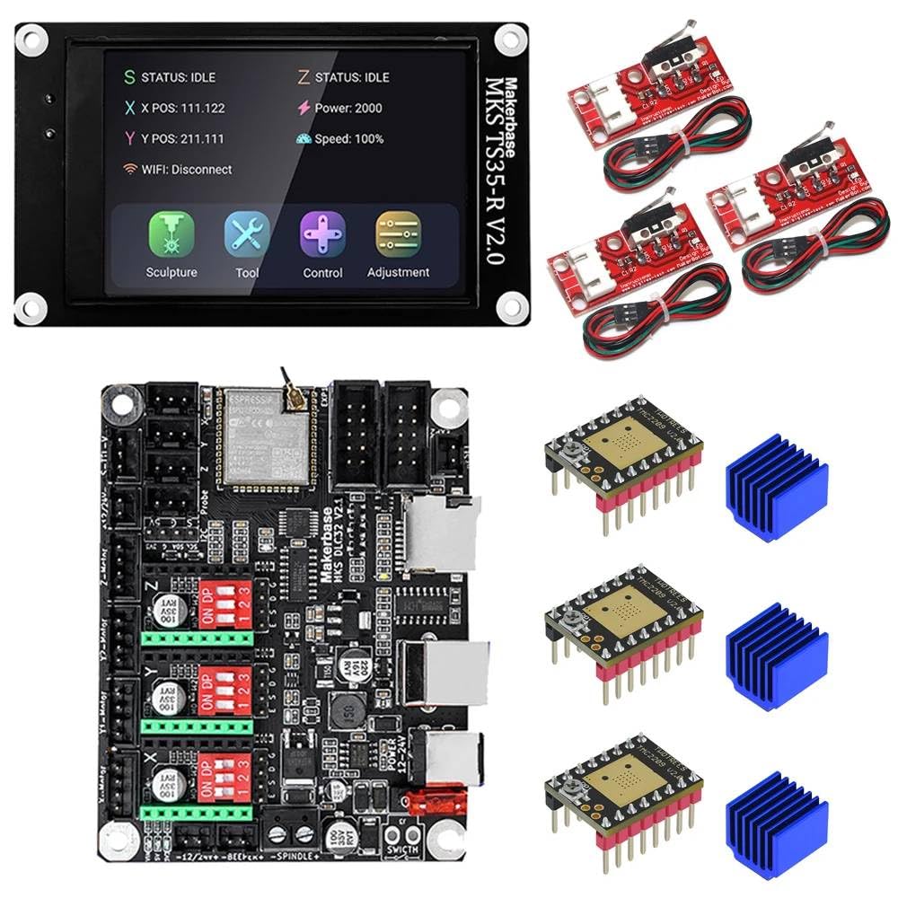 Twosheep Makerbase MKS DLC32 V2.1 32bits Motherboard Offline Controller WIFI TFT Touch Screen TS24/TS35-R For Laser Engraving Machine (Standard-8)
