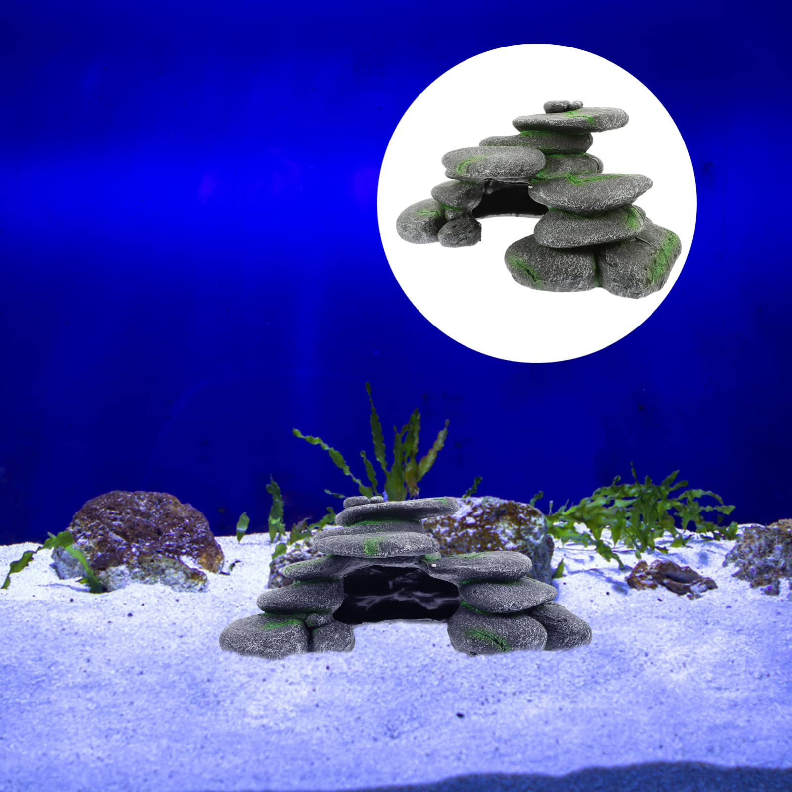 POPETPOP 4 Piezas Plataforma Accesorio para terrario decoración de terrarios para Reptiles rampa de de adoquines Bulbo de Reptil peceras Plataforma Artesanal Resina
