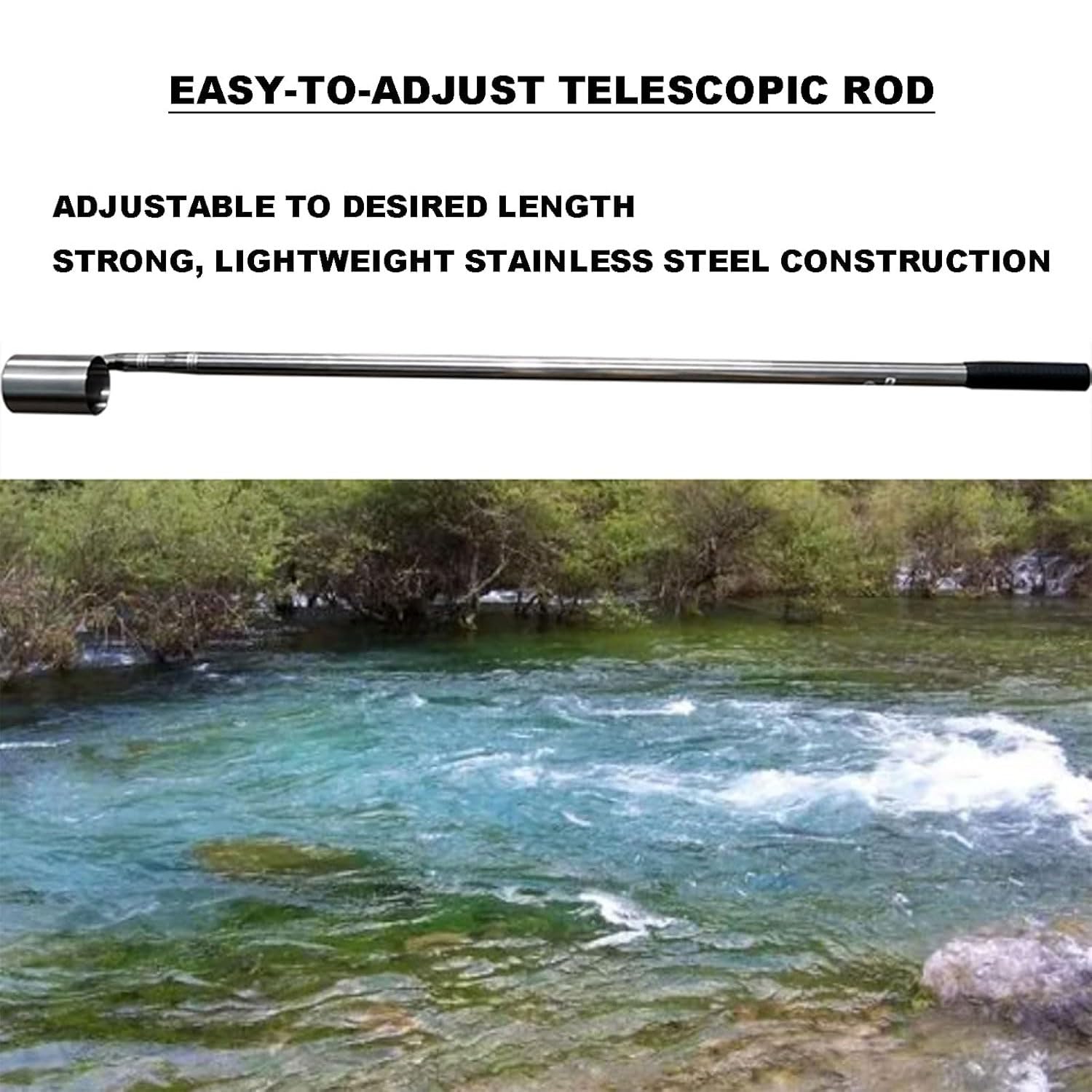 Varilla de muestreo retráctil de 500 ml, extractor de líquido de laboratorio de 2/3/4 m, cucharón telescópico de acero inoxidable para muestreo de agua, para monitoreo ambiental, elimina desechos