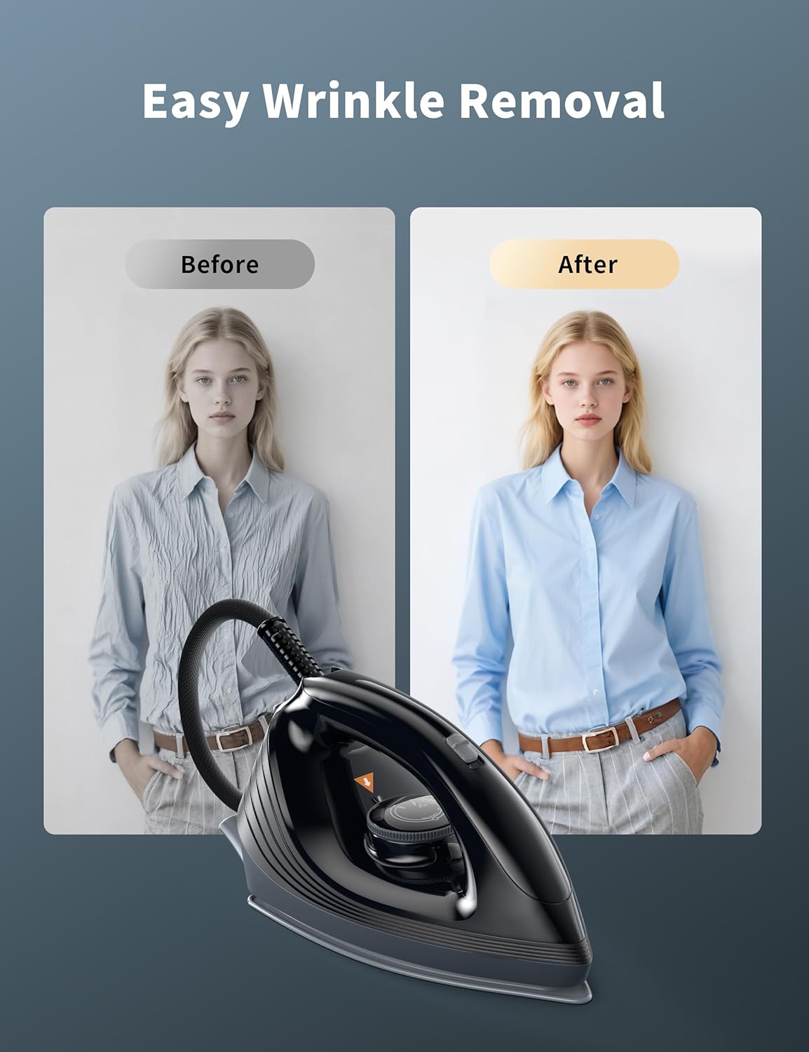 Sundu Steam Station Iron for Clothes,1600W Professional Steam Iron with 44 oz Tank, Anti-Calc, Anti-Drip, Built-In Pump, Ceramic baseplate,Iron Lock For Easy Carry,Home use
