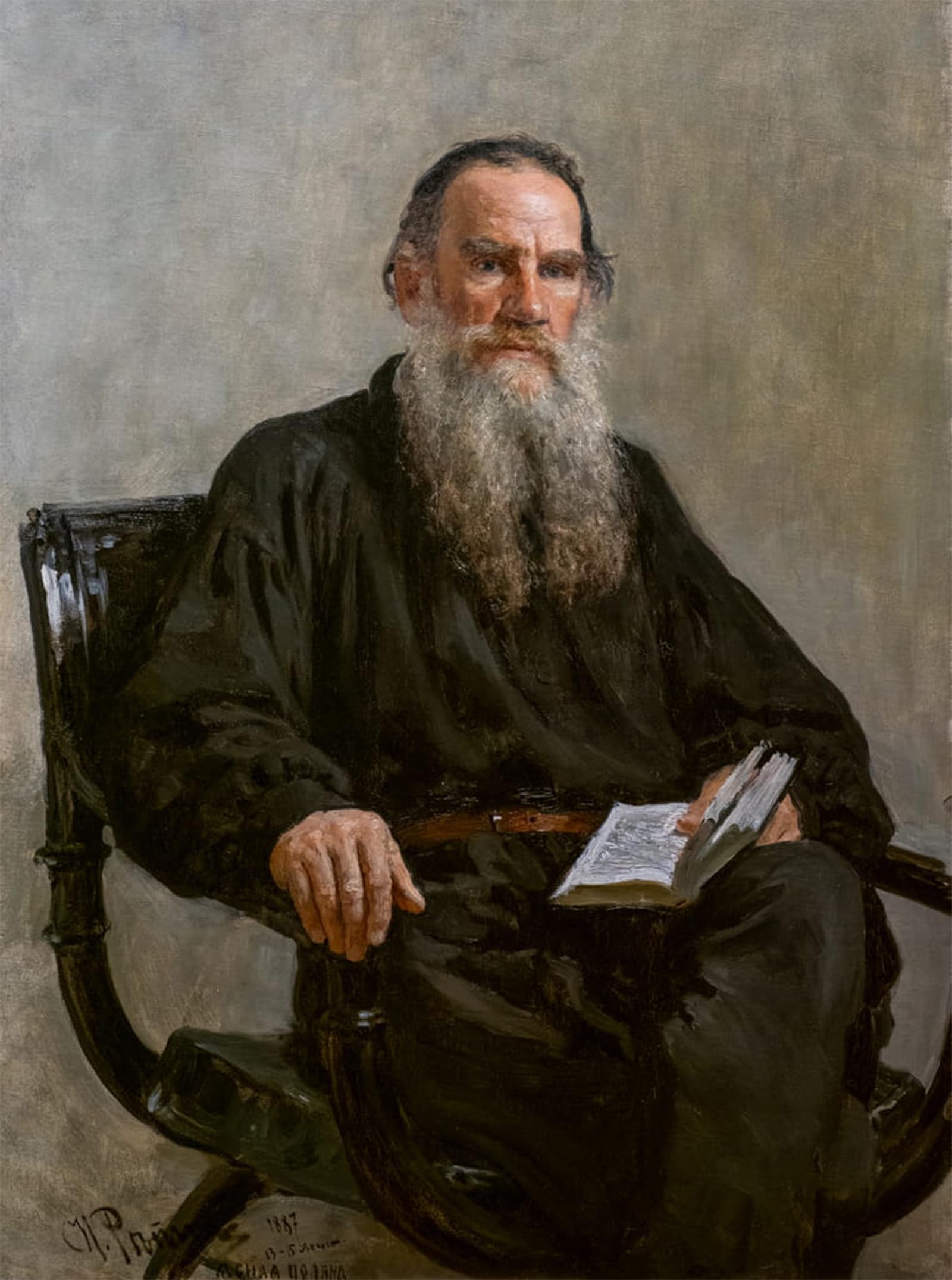 POSTERIIk Vintage Art Print Images Pictures Print Leon Tolstoi by Ilya Efimovich Repin Modern Colour Posters for Office Home Decor 60x90cm