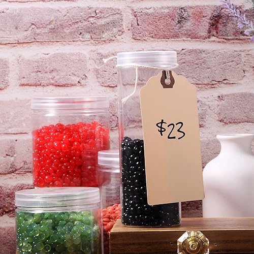 Miniatura 6 de Outus 240 etiquetas Manila de 4 34 pulgadas x 2 38 pulgadas, etiquetas de envío con cuerda adjunta, etiquetas de papel para equipaje, etiquetas de