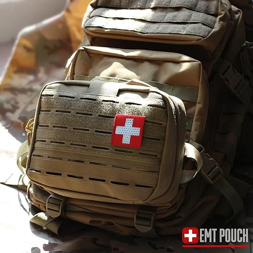 Miniatura 6 de LIVANS Tactical Molle - Bolsa médica de tamaño mejorado, bolsa de primeros auxilios de gran capacidad, bolsa IFAK Molle EMT, bolsa desmontable de