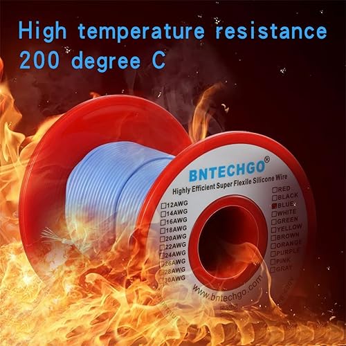 Vista 33 de BNTECHGO Carrete de alambre de silicona calibre 28 de 250 pies, negro, flexible, 28 AWG, alambre de cobre estañado trenzado