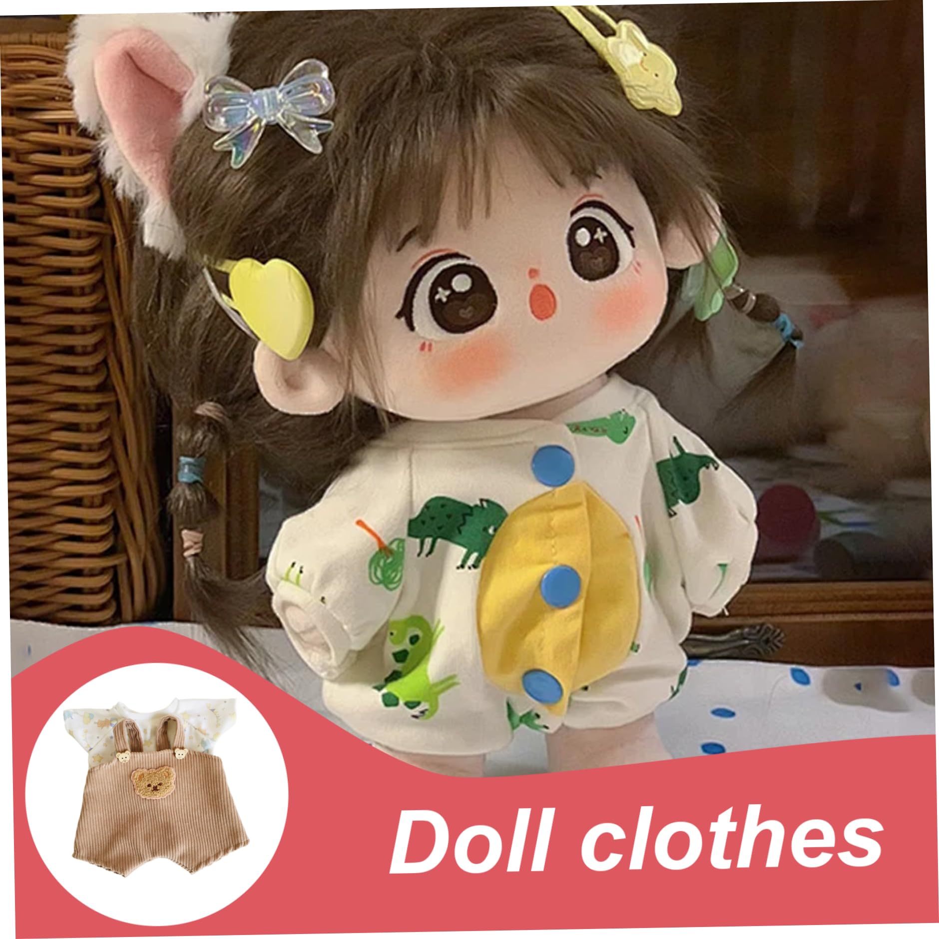 2 Set Vestiti per Bambole, 12/30 cm Vestiti per Orsacchiotti Tuta di Velluto a Coste Maglione Lavorato a Maglia T-shirt Panno per Animali di Peluche Carino per Vestirsi Fai da Te Orsetto Giocattolo d