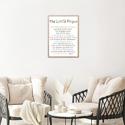 Miniatura 4 de Decoración de pared con texto en inglés "The Lords Praying", póster de impresión cristiana de las Escrituras, versículos bíblicos de 8 x 10