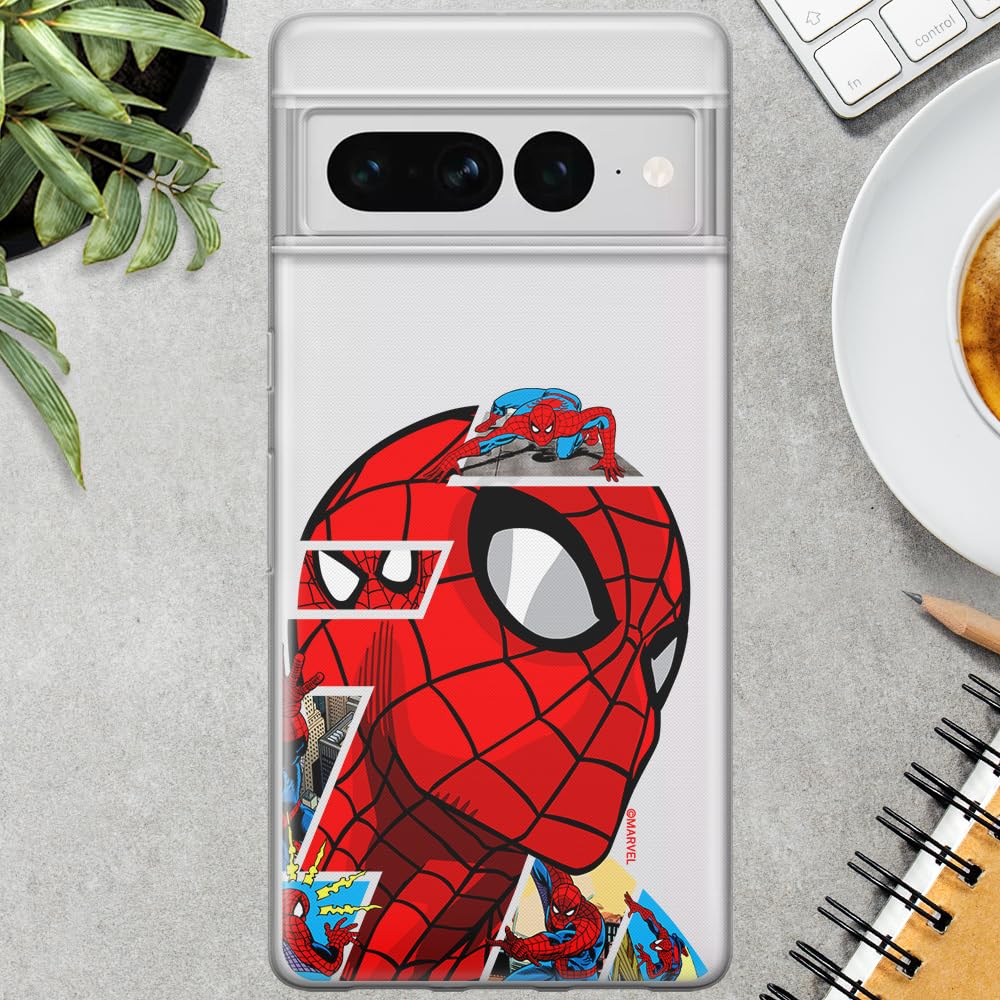 ERT GROUP Custodia Per Google Pixel 7 – Marvel Captain America 025 – Cover In TPU Flessibile, Ufficiale Licenza Marvel, Parzialmente Trasparente, Antigraffio, Design Originale - 3