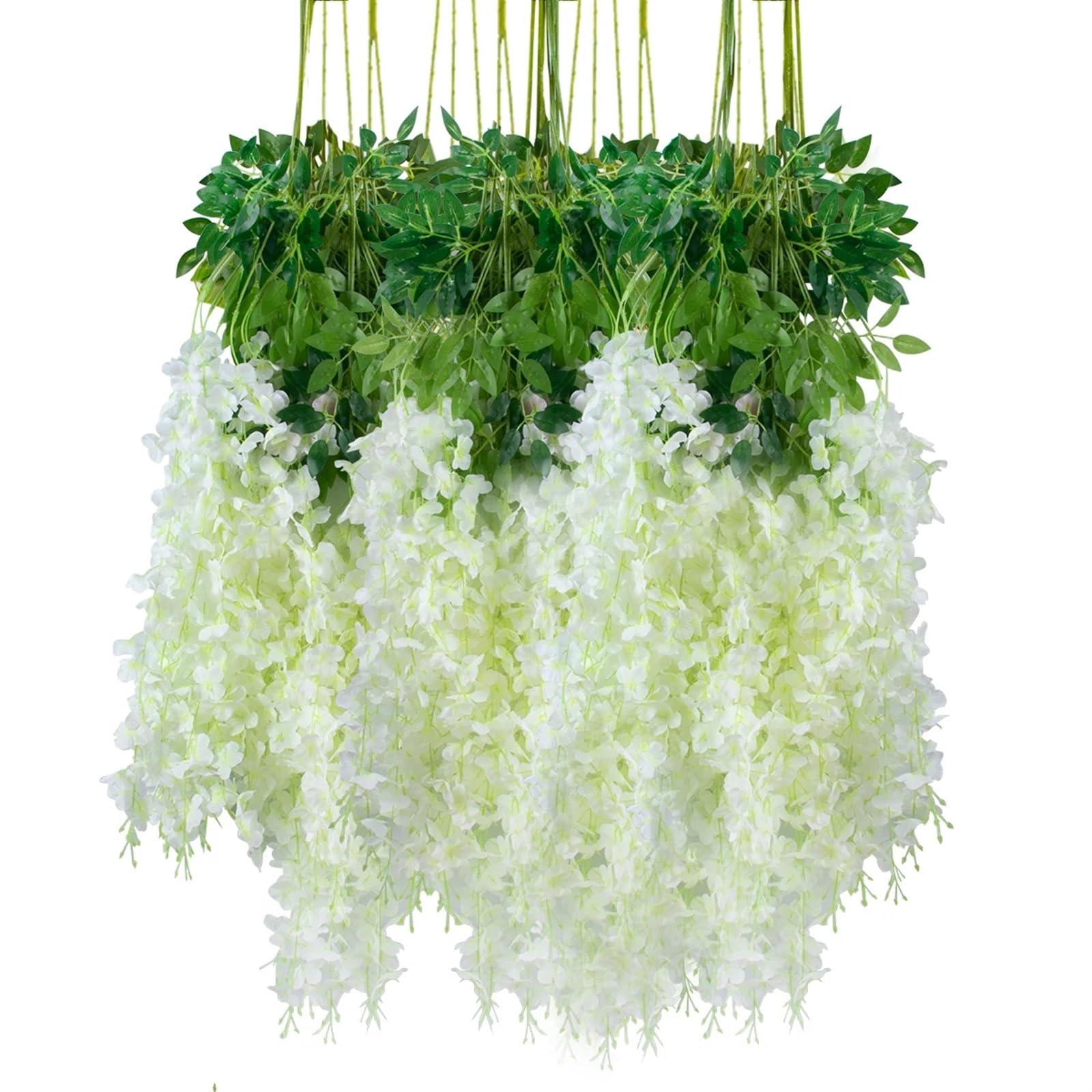 Blumengirlande 12 Stück künstliche Glyzinien-Blumen, Hängegirlande, Hochzeit, Hausgarten, Dekoration, Rebe, Rattan, gefälschte Blumenschnur, Deckenzubehör(Style C)