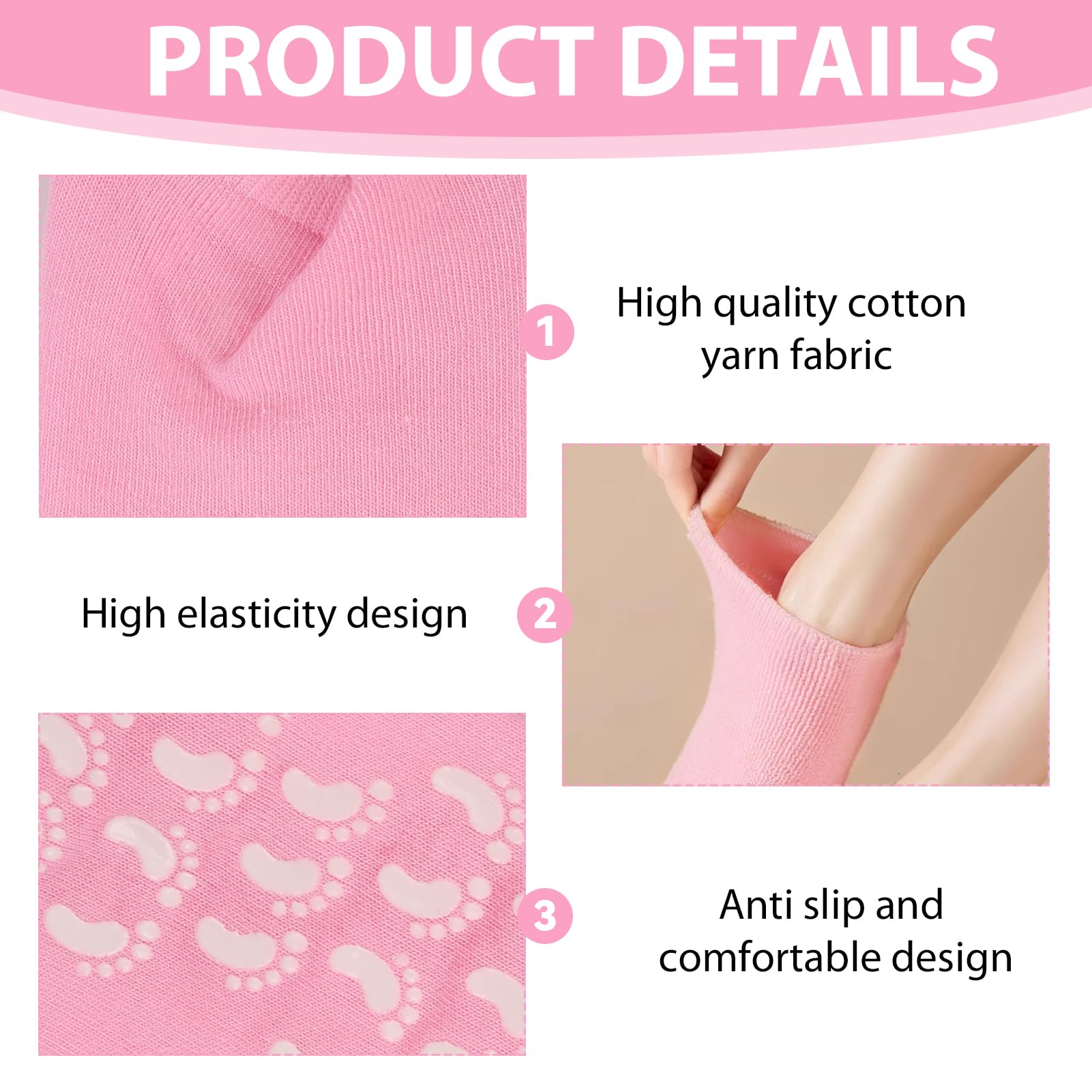 2 Paires de Chaussettes silicone Hydratantes,Chaussettes hydratantes réutilisables,Confort et Hydratation Profonde avec Design Antidérapant, Idéal pour Hommes et Femmes, Taille 34-37