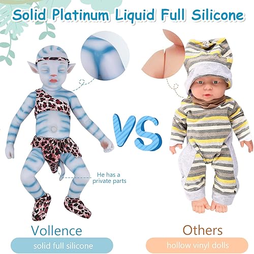 Miniatura 8 de Vollence Muñecas de bebé de silicona con orejas puntiagudas de Avatar Dormido de 125 pulgadas no muñecas de vinilo muñecas de silicona alienígena