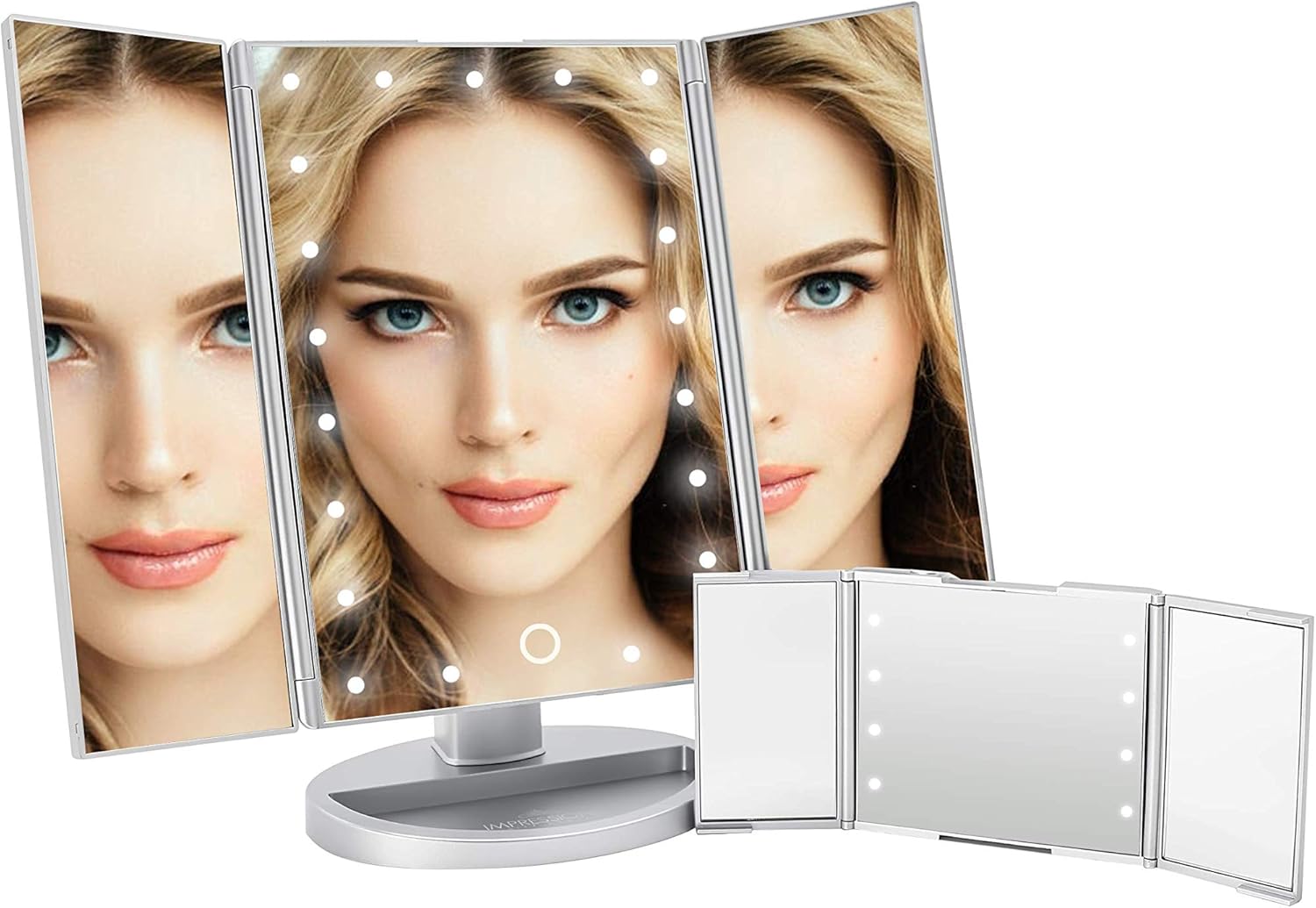 Impressions Vanity Lighted Travel Vanity Mirrors, Touch and