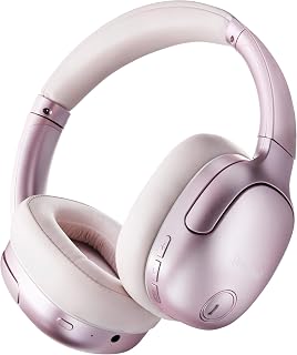 Intenso O400HA - Auriculares de Diadema con cancelación de Ruido Activo híbrido, hasta 75 Horas de autonomía y Bluetooth 5.3, con Modo de música, Modo de Transparencia y Carga rápida, Color Rosa