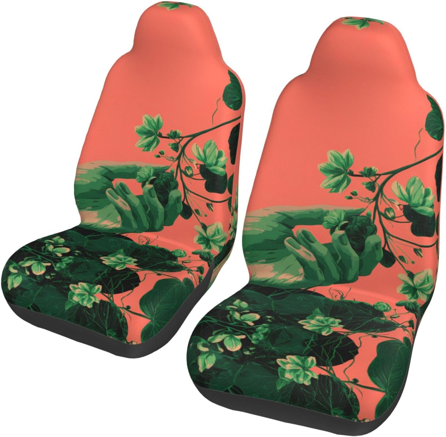 Universal A Touch of Green Printed car seat Covers are Suitable for Most Seats in Trucks, Vans, and Other Similar Vehicles.