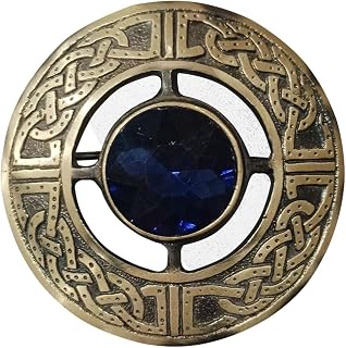 Men's Kilt Brooch Pin Stones Scottish Fly Plaid Celtic Antique Plated Norse Vintage Jewelry