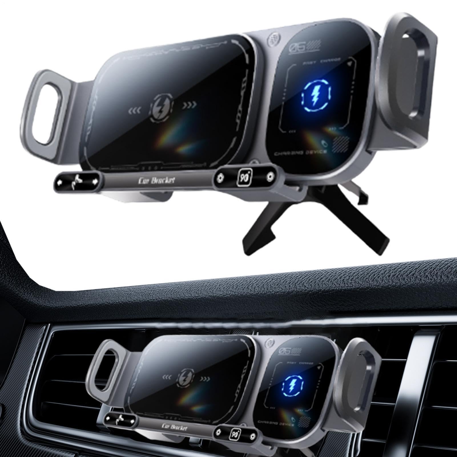 Chargeur de voiture sans fil intelligent rotatif à 90 degrés