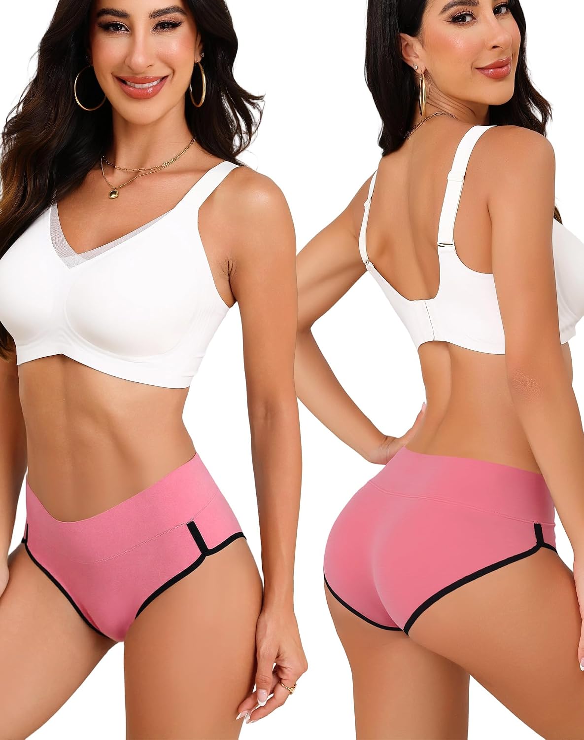 Women's 6-Pack High Waist Cotton Briefs, Plus Size Cheeky Full Coverage Stretch Panties, Comfortable