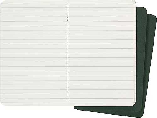 Miniatura 4 de Moleskine Cahier - Cuaderno de cubierta suave, tamaño de bolsillo (3.5 x 5.5 pulgadas), rayado, cubierta verde mirto, 64 páginas (juego de 3)