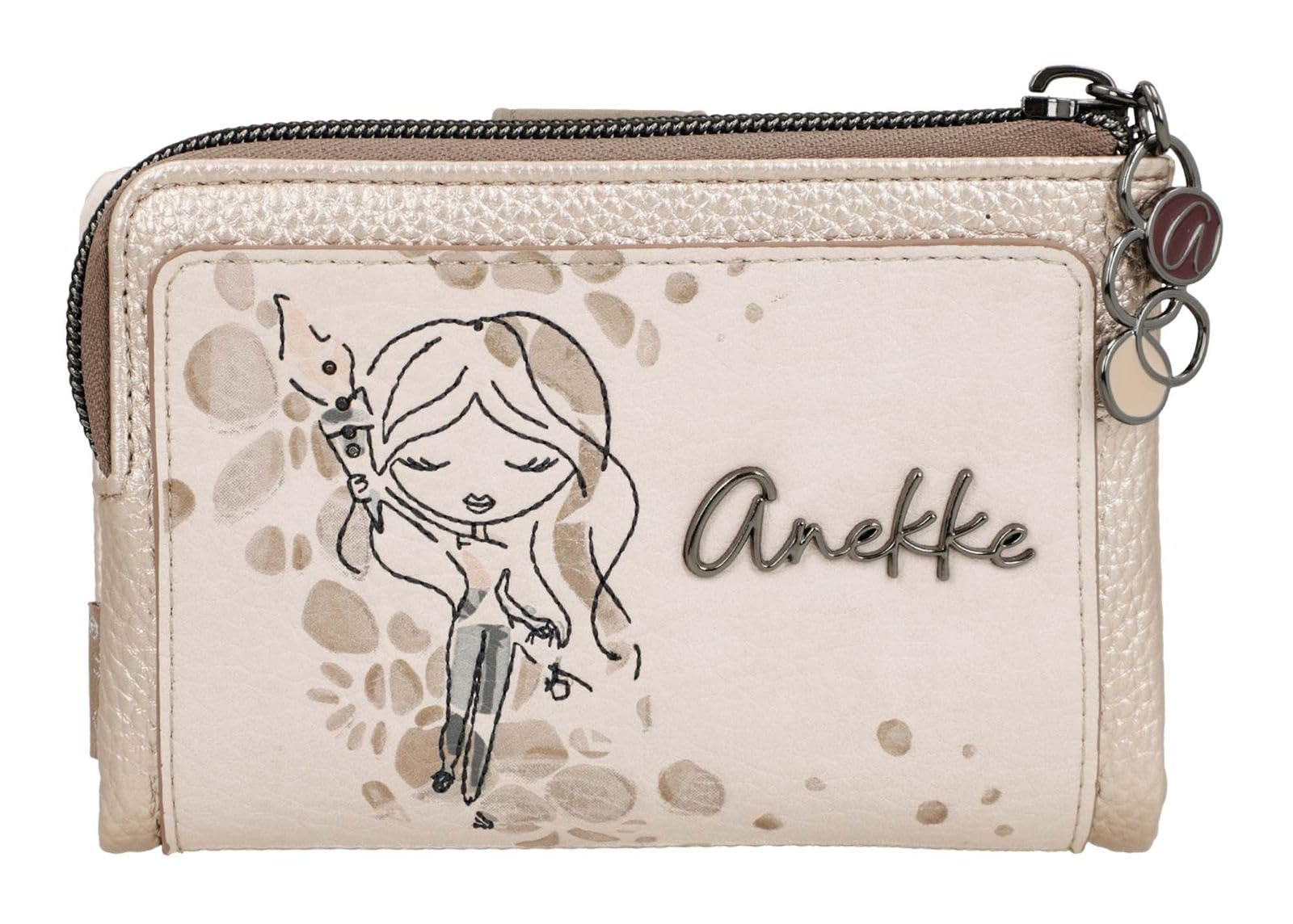 Anekke Monedero Sophia Auralis Flexible RFID Wallet Multicolor Beige