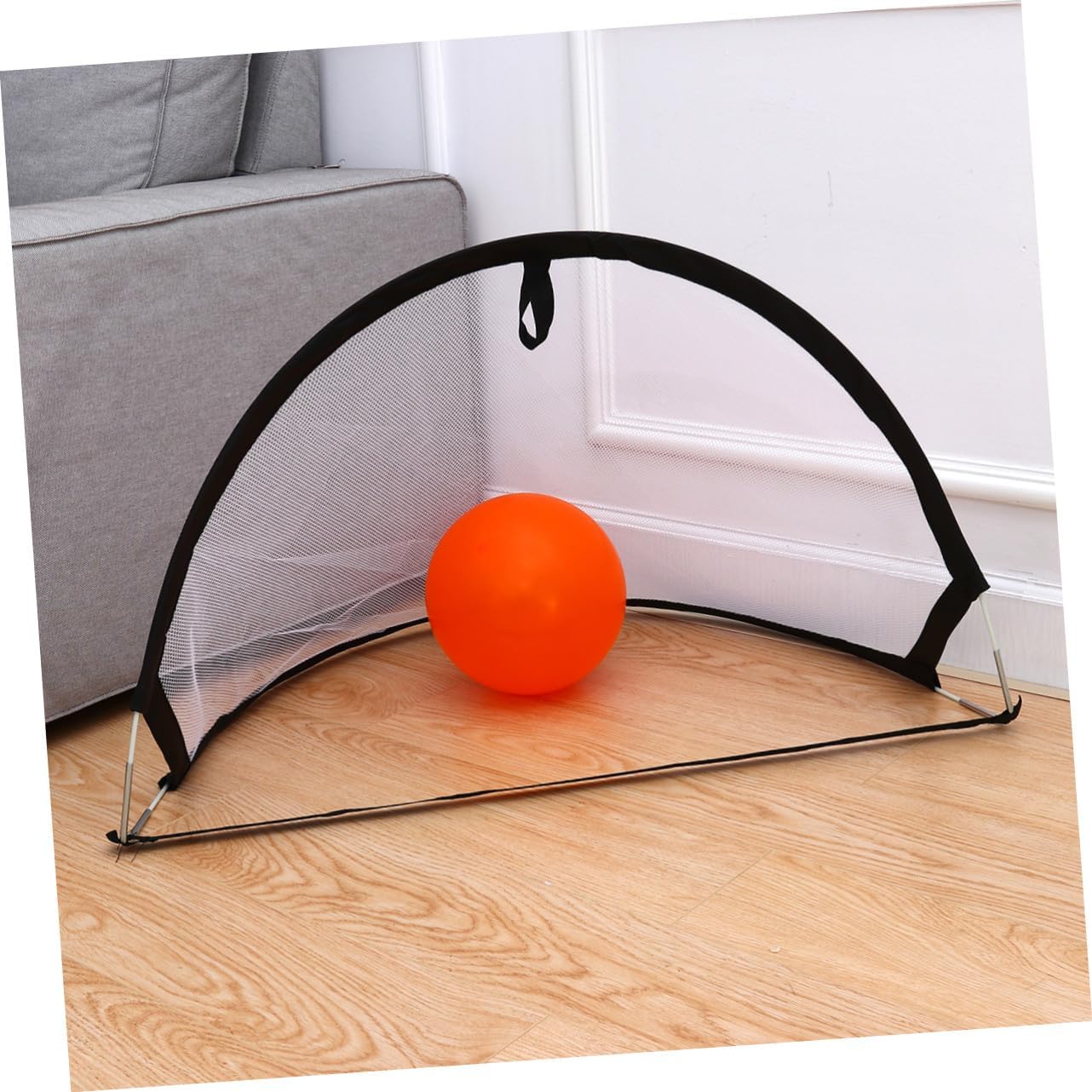 Portable Mini Football Goal for Outdoor Training Folding Soccer Net Door for Backyard Practice and Skill Improvement Black
