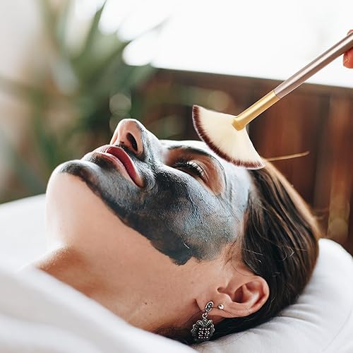 Miniatura 2 de Amaxiu Cepillos de abanico para tratamientos faciales, ultra delgados y suaves cepillos aplicadores de ventilador facial, cepillo profesional de