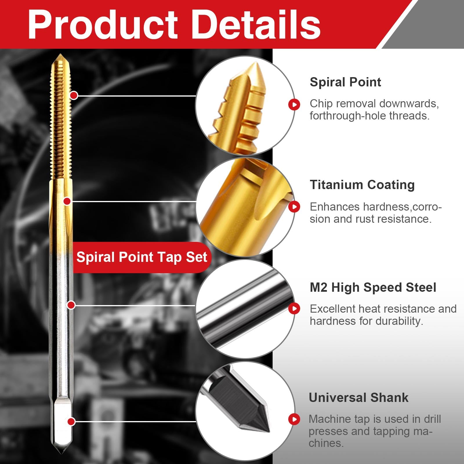 Metric Tap Set - M2 to M6 Threading Taps & Wrench -4