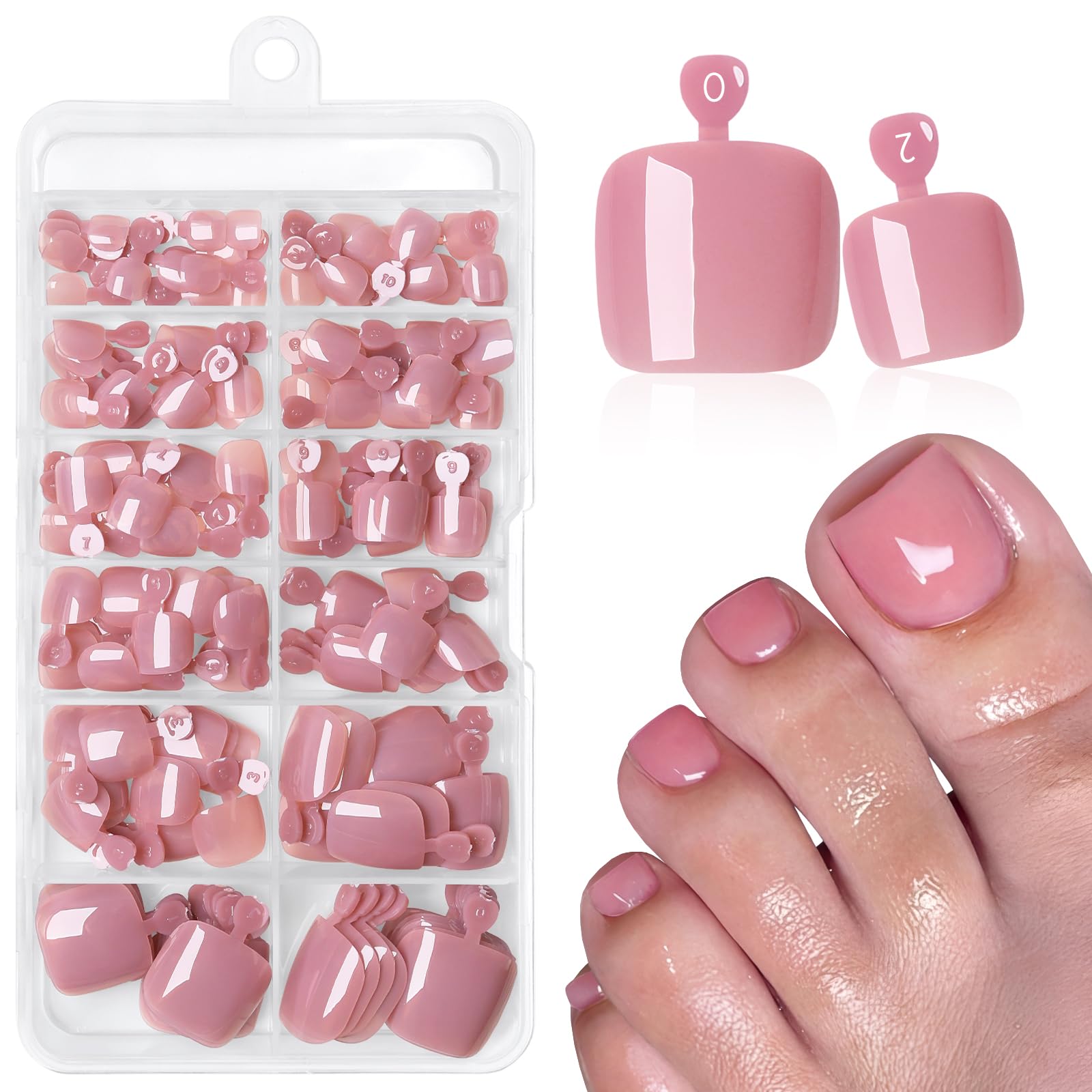 168pc White Press on Toenails - Fake Toe Nails -17 168pc White Press on Toenails - Fake Toe Nails -17