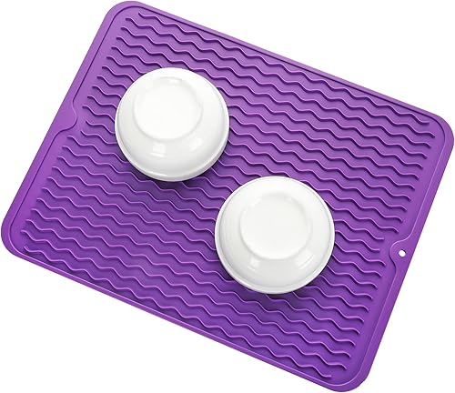 Miniatura 996 de Tapete de silicona para secado de platos para múltiples usos, fácil de limpiar, ecológico, resistente al calor, tapete de silicona para encimera
