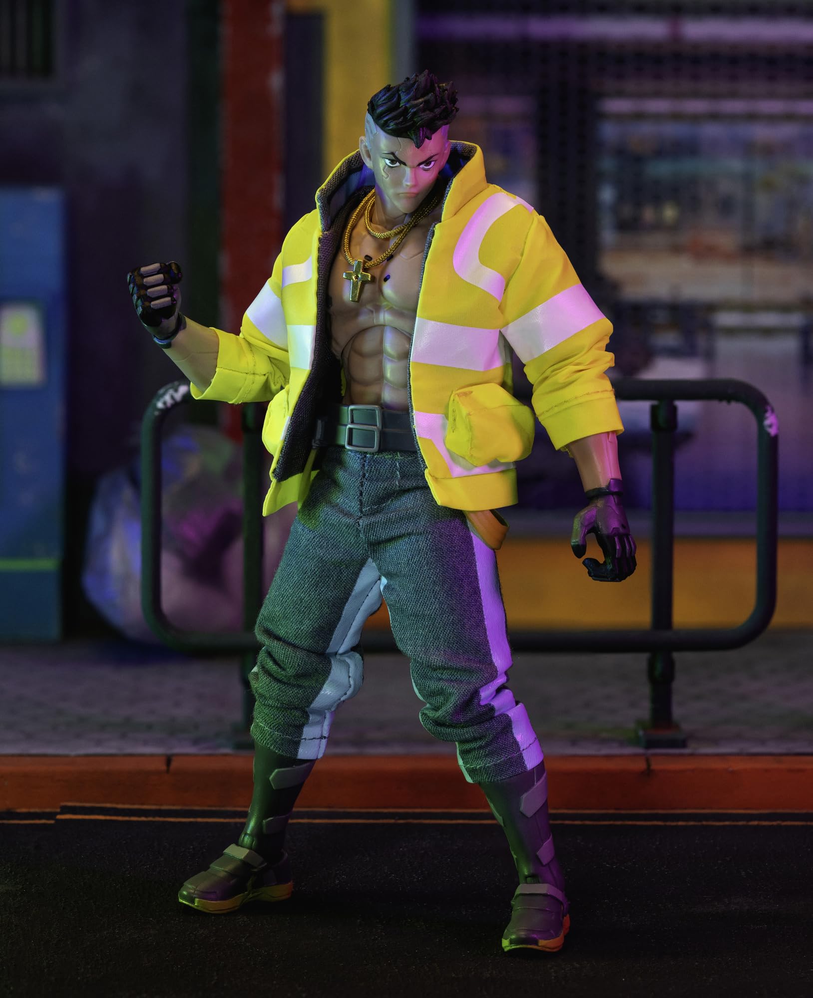 Jada Toys Cyberpunk Edgerunners - Figura de David (17 cm), Coleccionable y de acción con Cabeza, Manos y Accesorios alternativos, para Fans y coleccionistas a Partir de 15 años