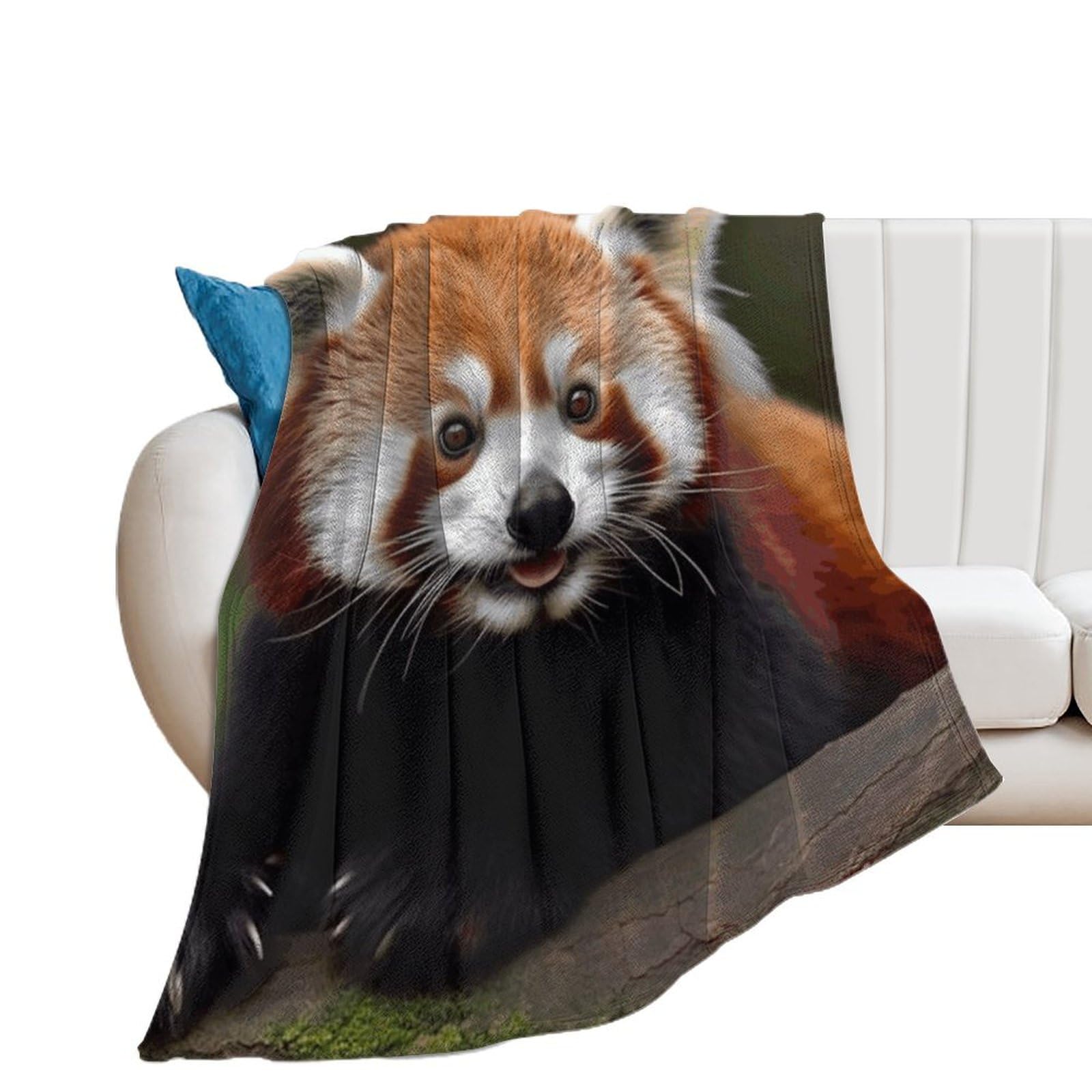Couverture flanelle panda rouge pour éliminer les frissons sur le lit