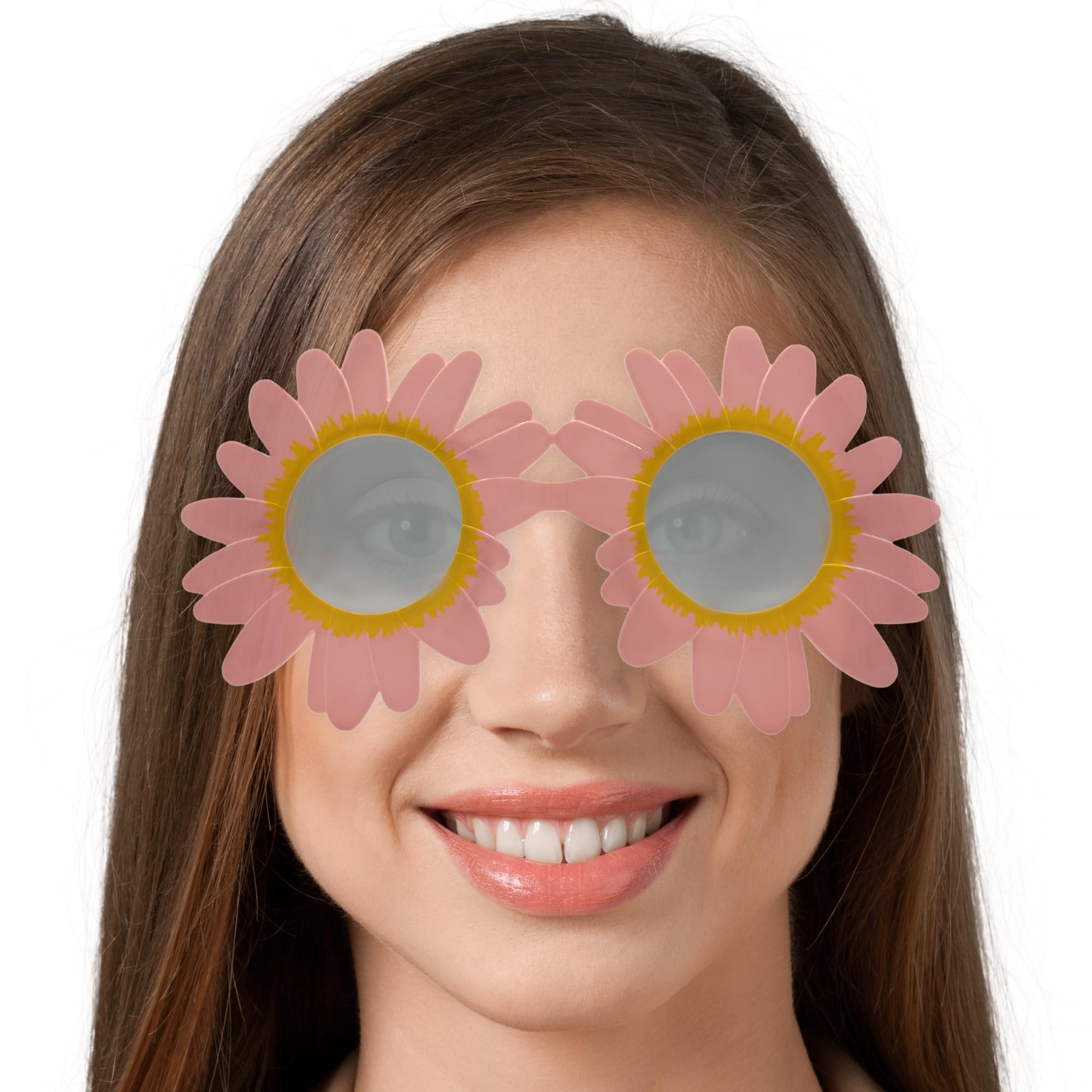 Gafas de Sol en forma de Girasol, gafas de sol sin montura, Gafas diseño flor Girasol, Gafas para disfraz, Gafas para fiesta, Gafas despedida de soltero/a, Gafas carnaval, Unisex (Rosas) - imagen 2