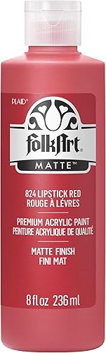 Miniatura 1 de FolkArt Pintura acrílica en varios colores (8 onzas), lápiz labial rojo