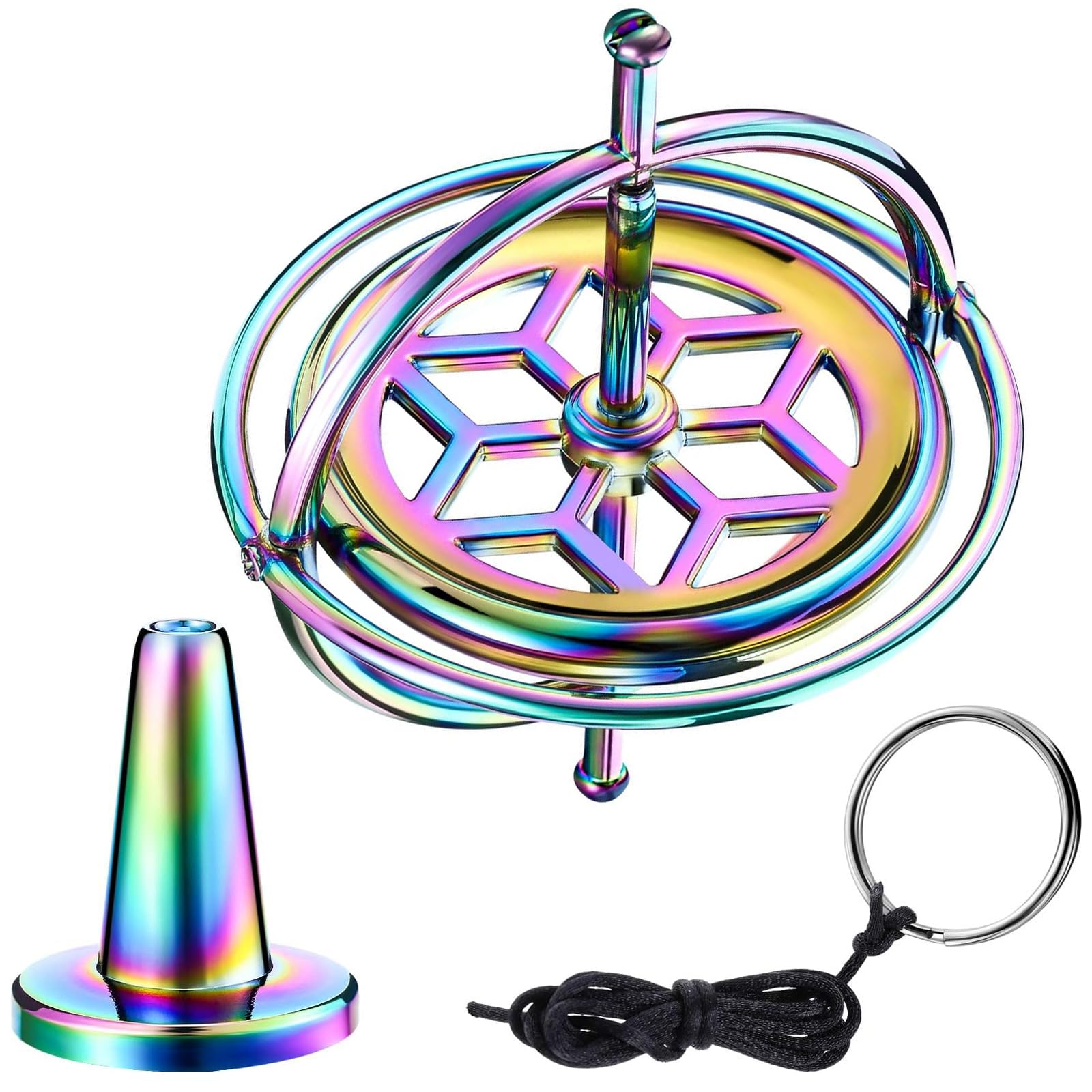 iwobi Gyroscope Toy,Colorful Metal Anti Gravity Decompression Toy,Fingertip Gyroscope Toys Balance Spinner For Kids Gyroscope Spinning Top